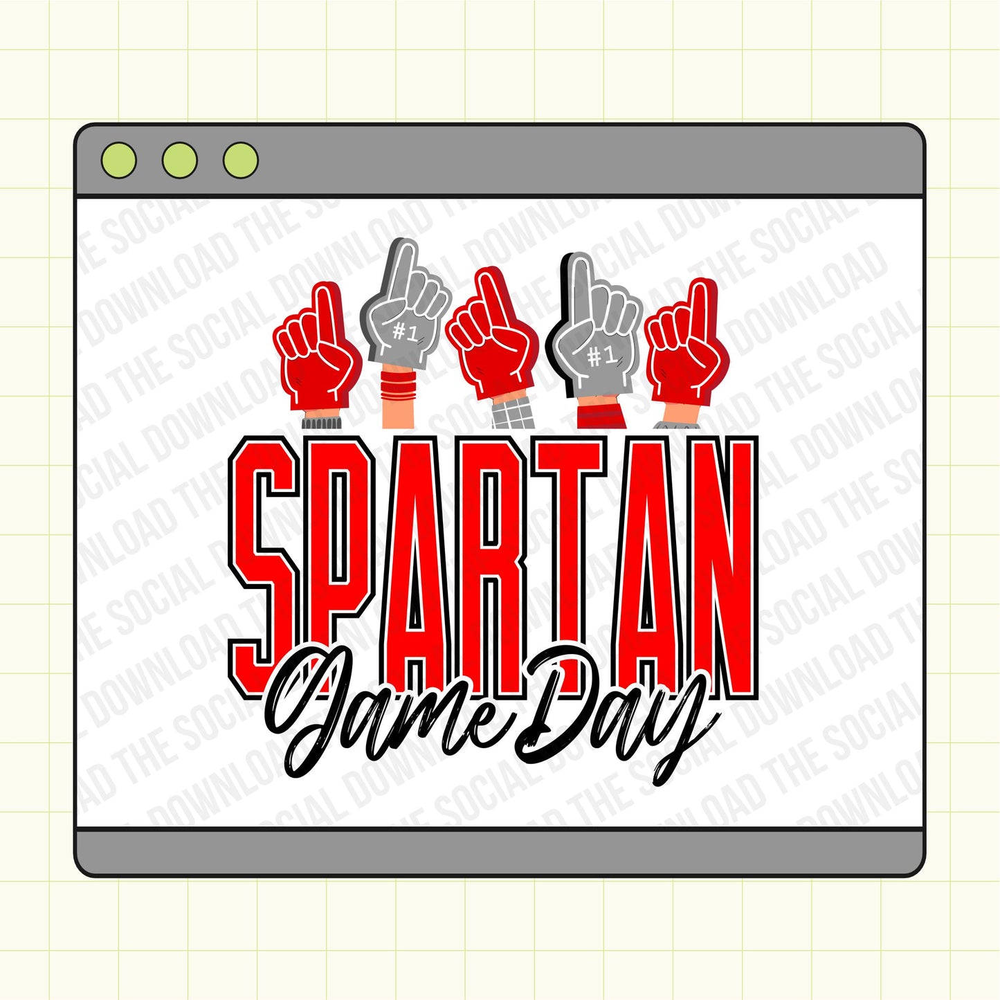 Foam Fingers Game Day Mascot school spirit tee shirt png file downlaod