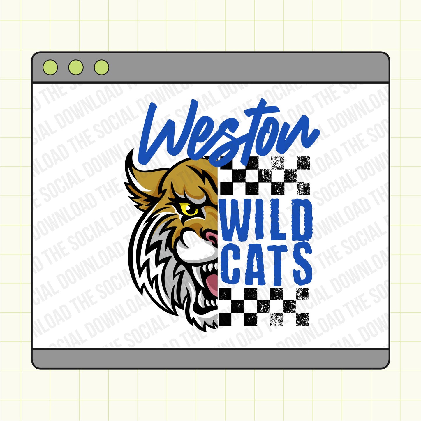 Split Chekcered Custom School Spirit PNG File (SW1122)