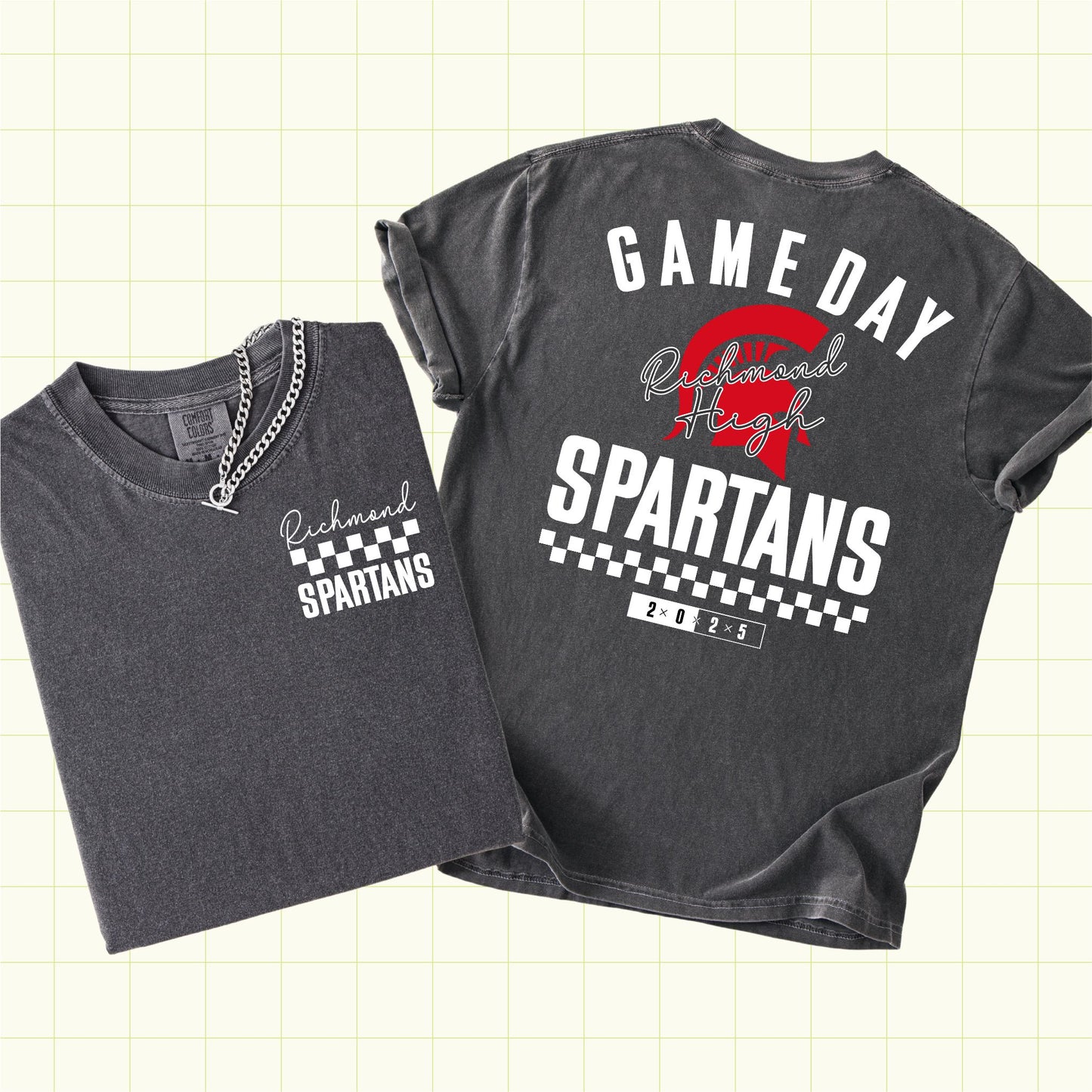 Game Day Checkered Custom Mascot School Spirit PNG File (SW1136)
