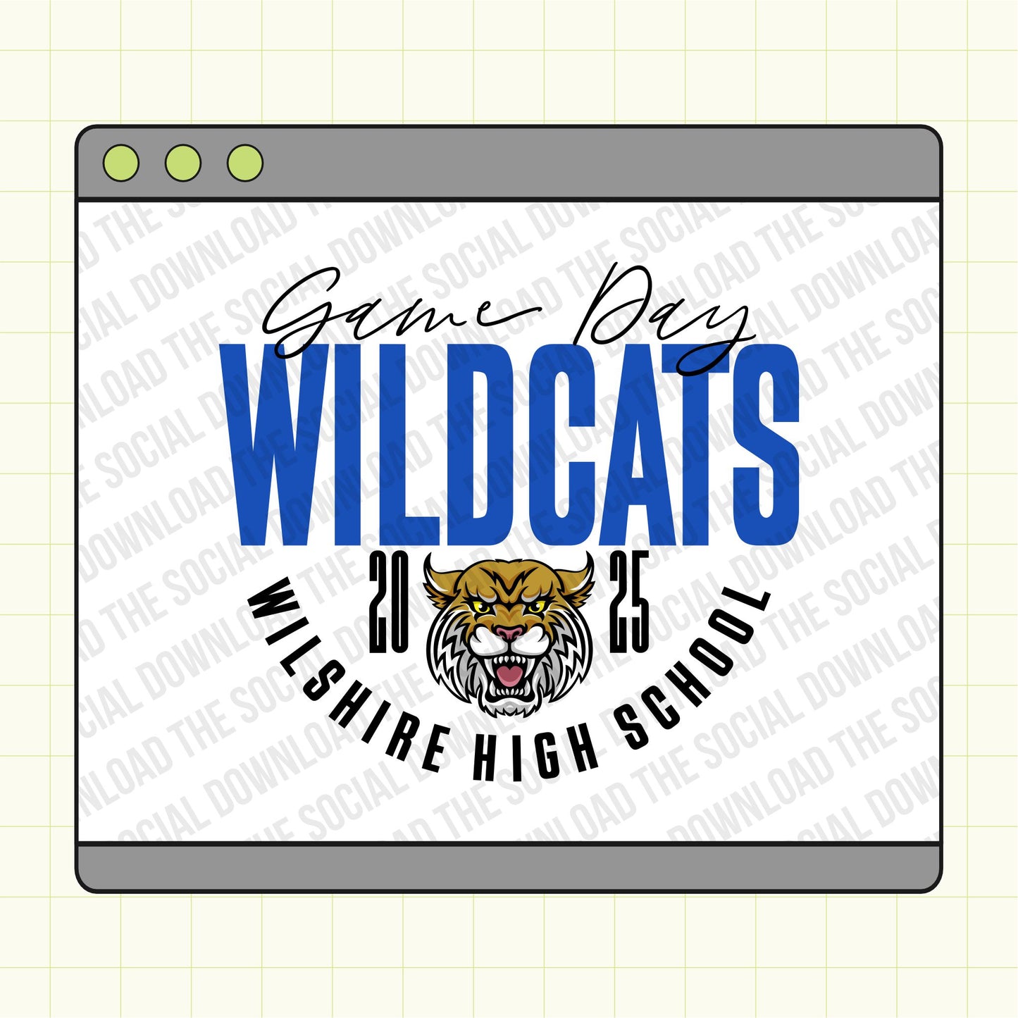 Block Circle Mascot Custom School Spirit PNG File (SW1137)