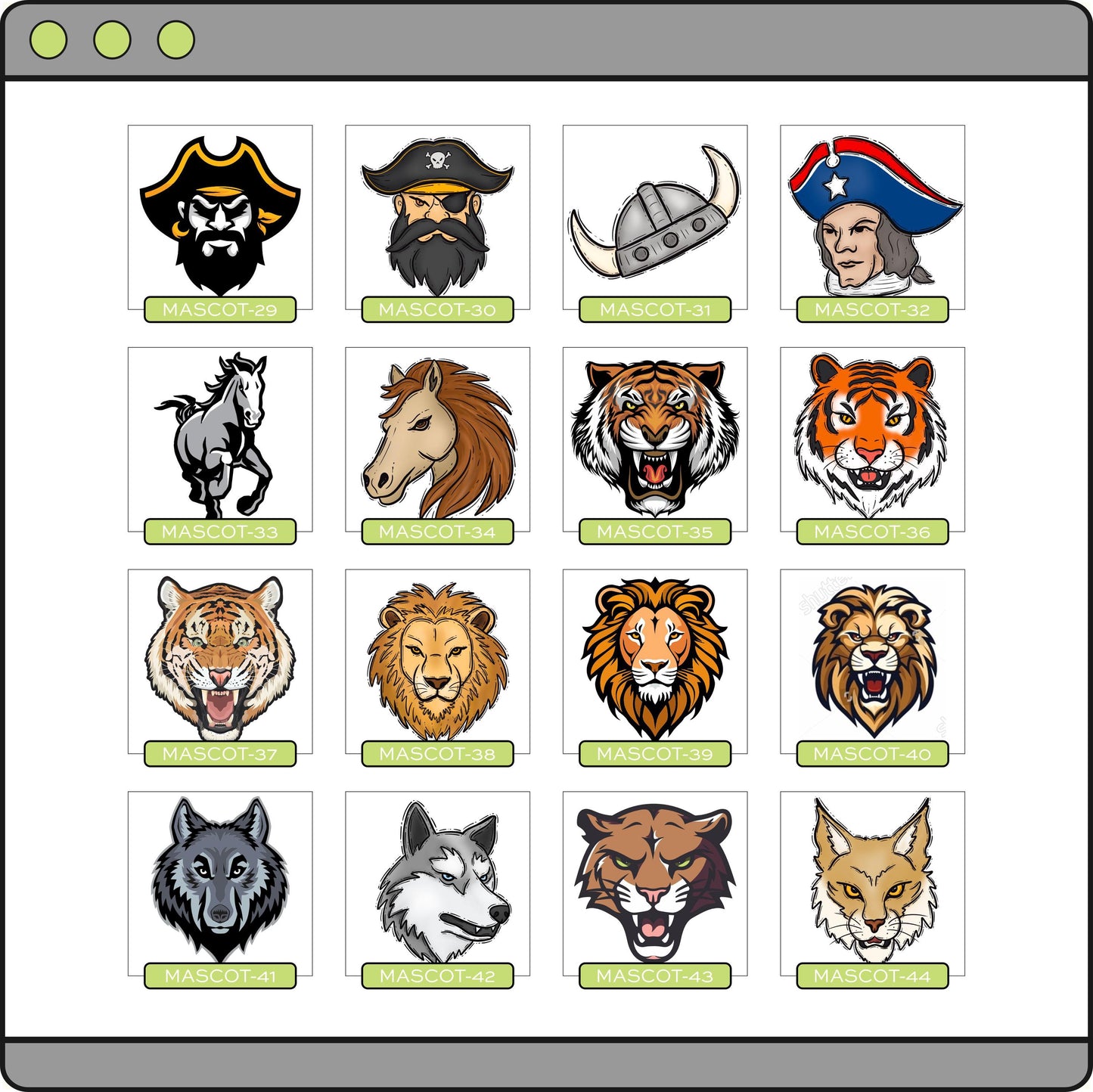 Stacked Cheer Mascot Custom School Spirit PNG (CHEER1006)