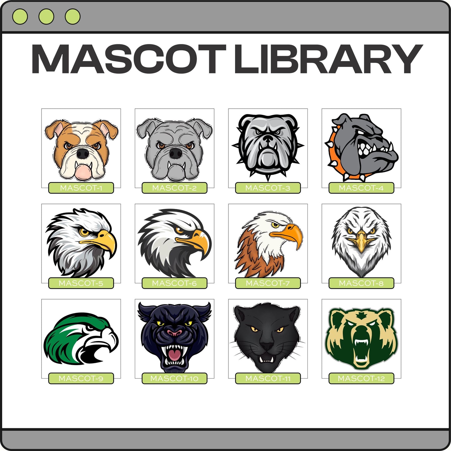 Stacked Cheer Mascot Custom School Spirit PNG (CHEER1006)