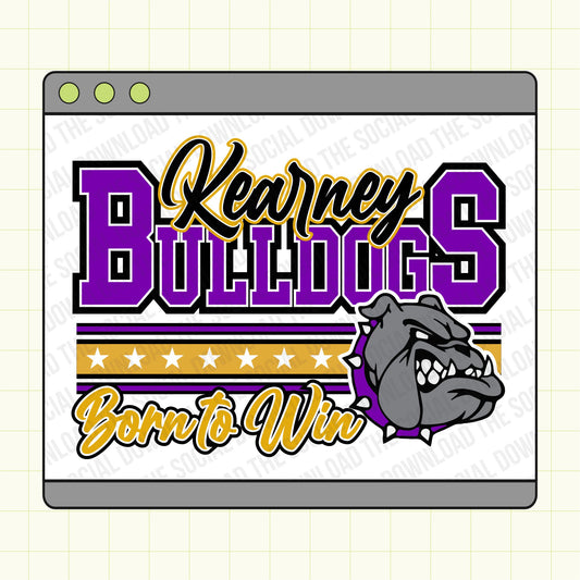 Born to Win Mascot Custom School Spirit PNG File