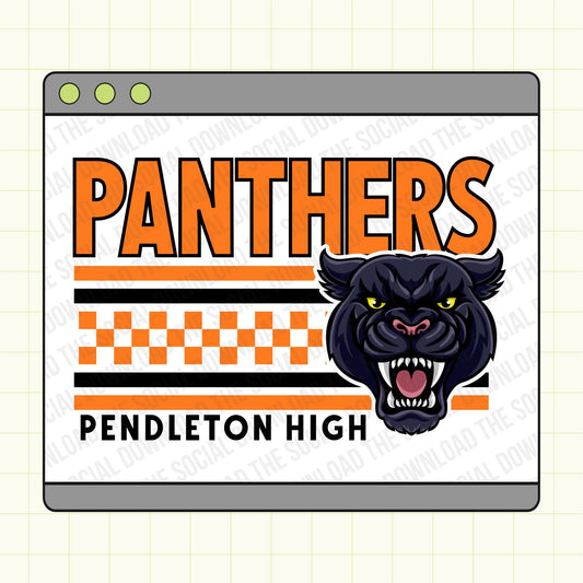 Checkered Mascot Custom School Spirit tee shirt download file