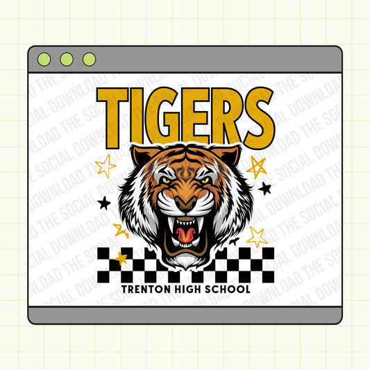 Checkered Star Mascot Custom School Spirit PNG tee shirt file