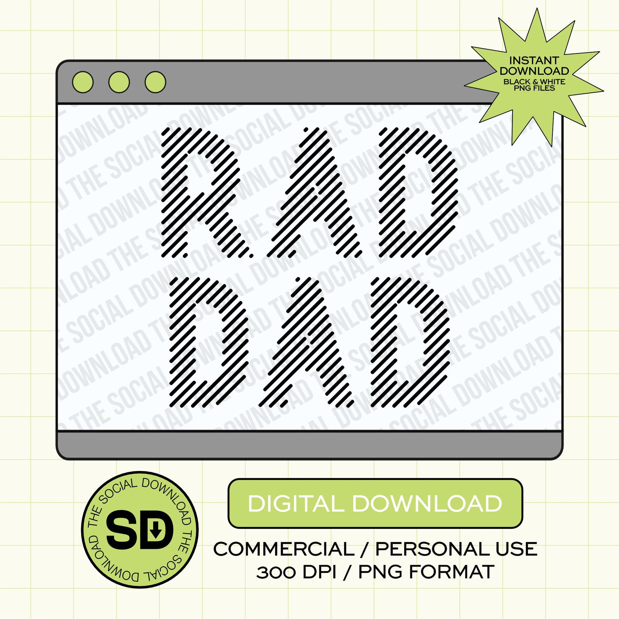 Rad Dad PNG- INSTANT DOWNLOAD (DAD1003)