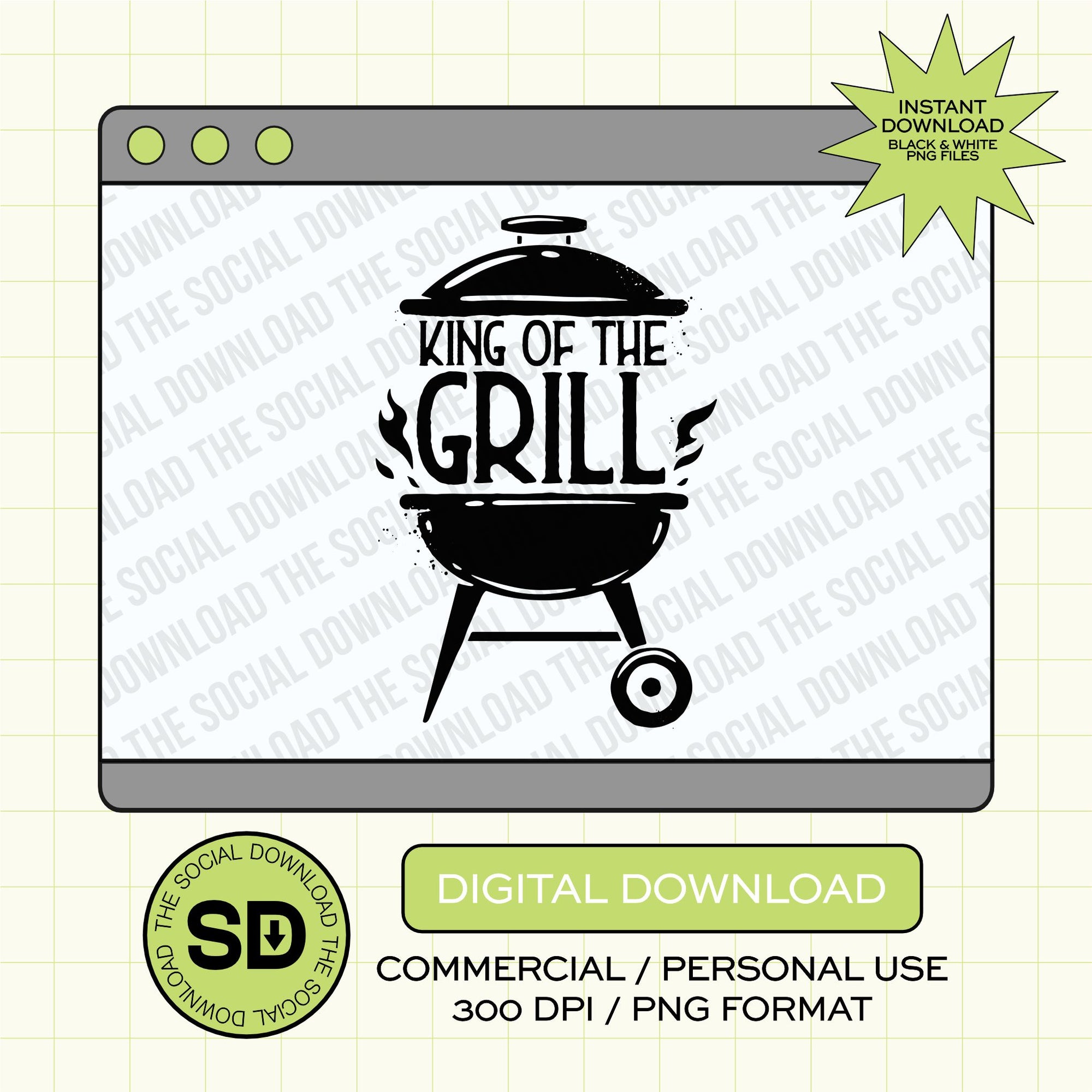 King of the Grill Dad PNG- INSTANT DOWNLOAD (DAD1009)