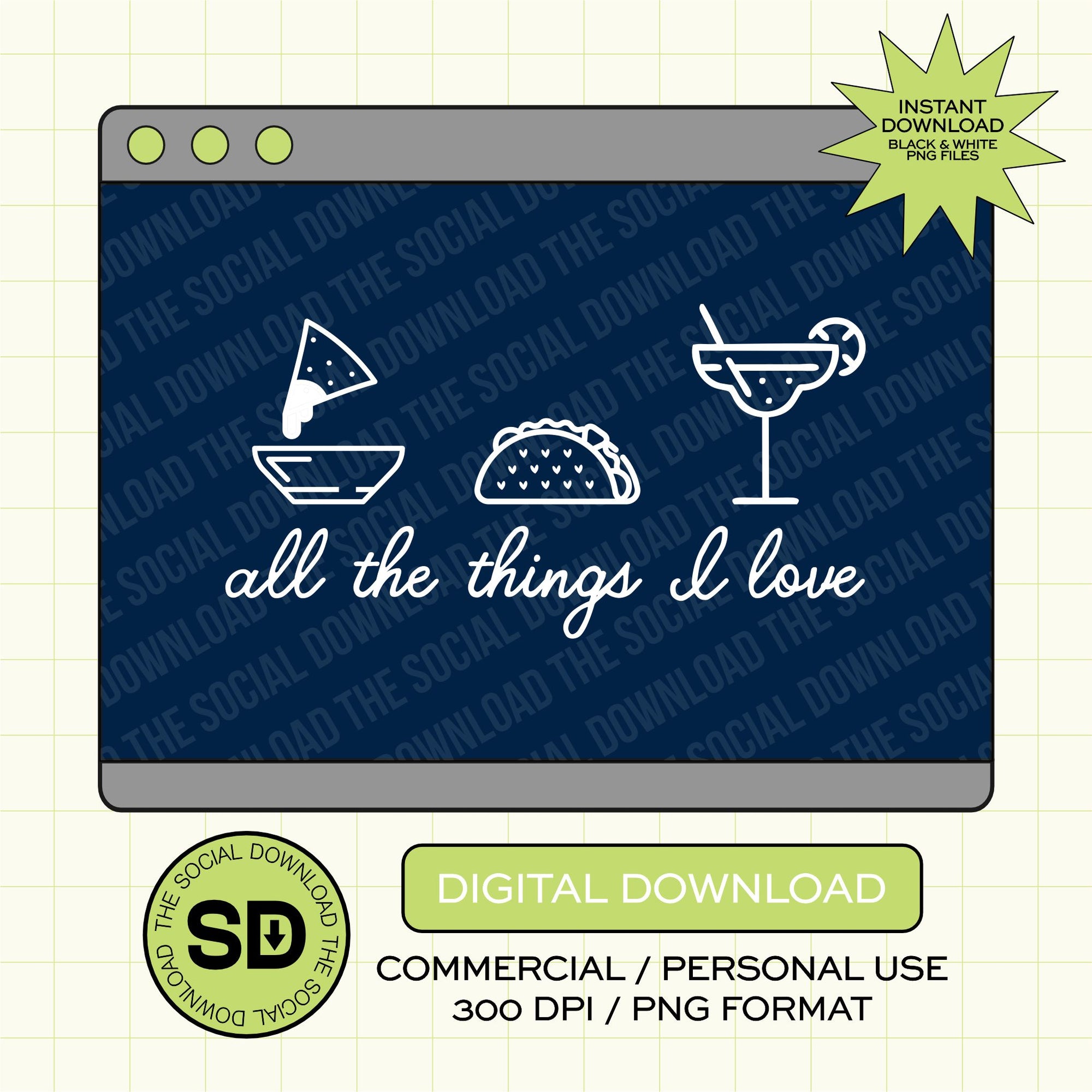 All the things I Love Fiesta PNG- INSTANT DOWNLOAD (FIESTA1018)