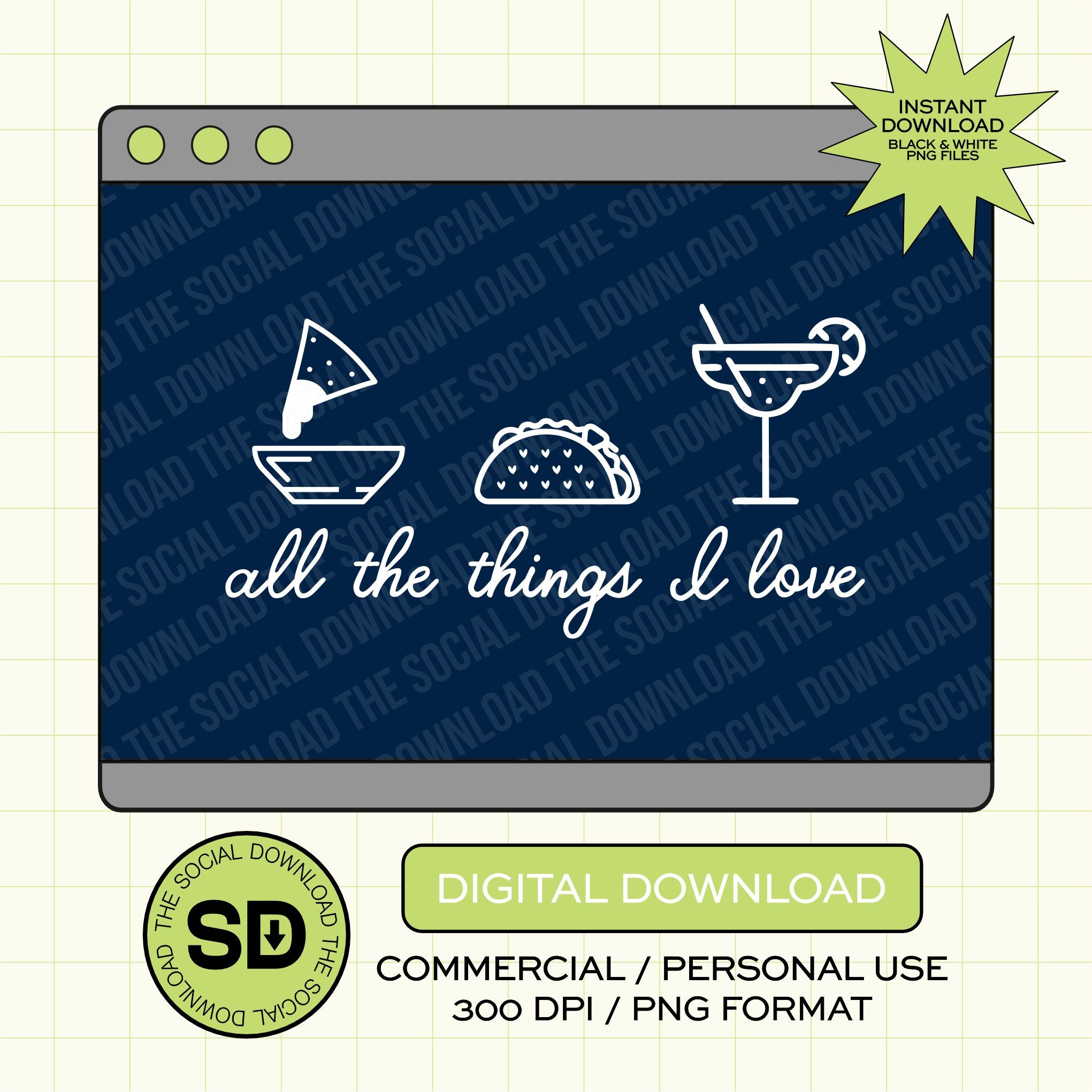 All the things I Love Fiesta PNG- INSTANT DOWNLOAD (FIESTA1018)