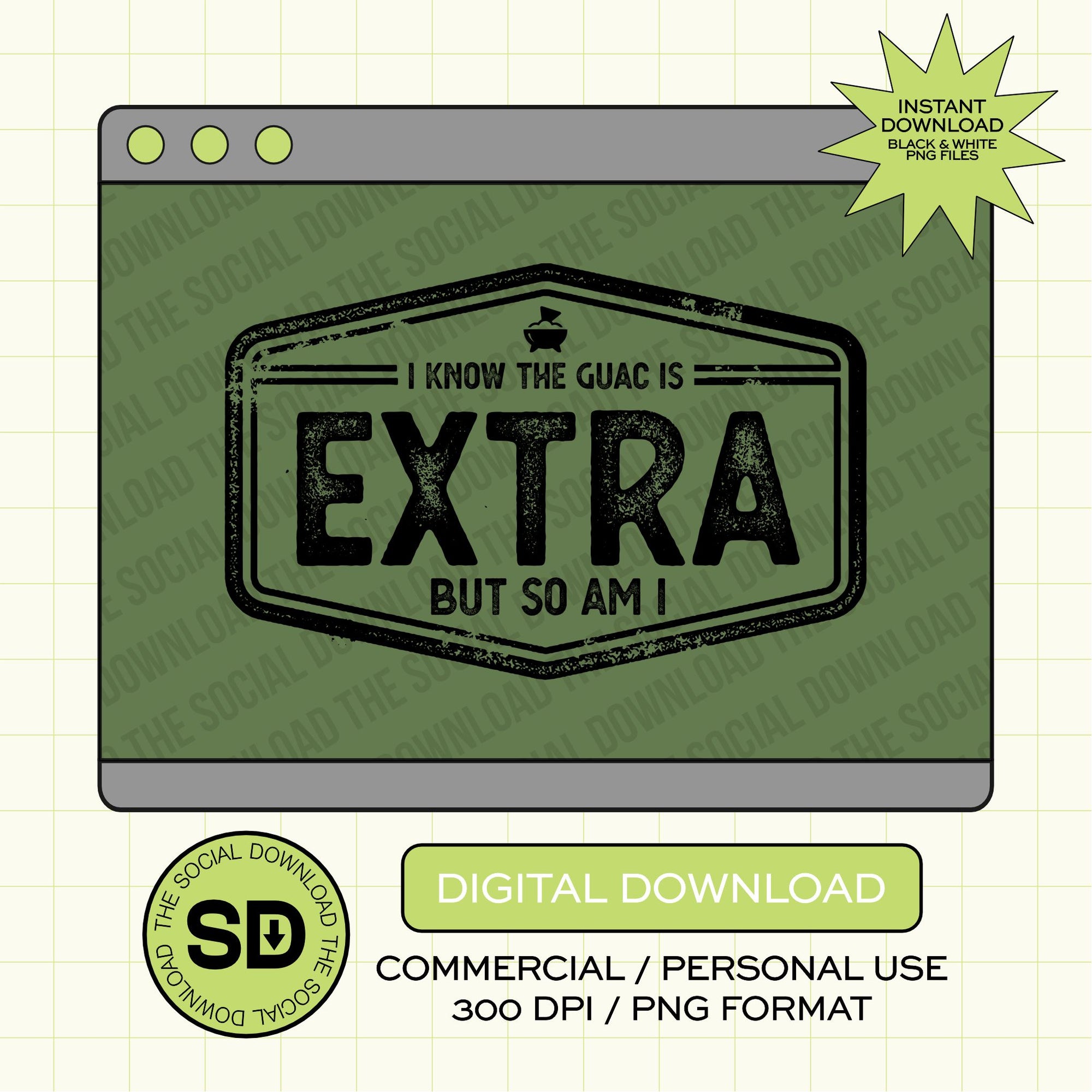 The Guac is Extra Fiesta PNG- INSTANT DOWNLOAD (FIESTA1021)