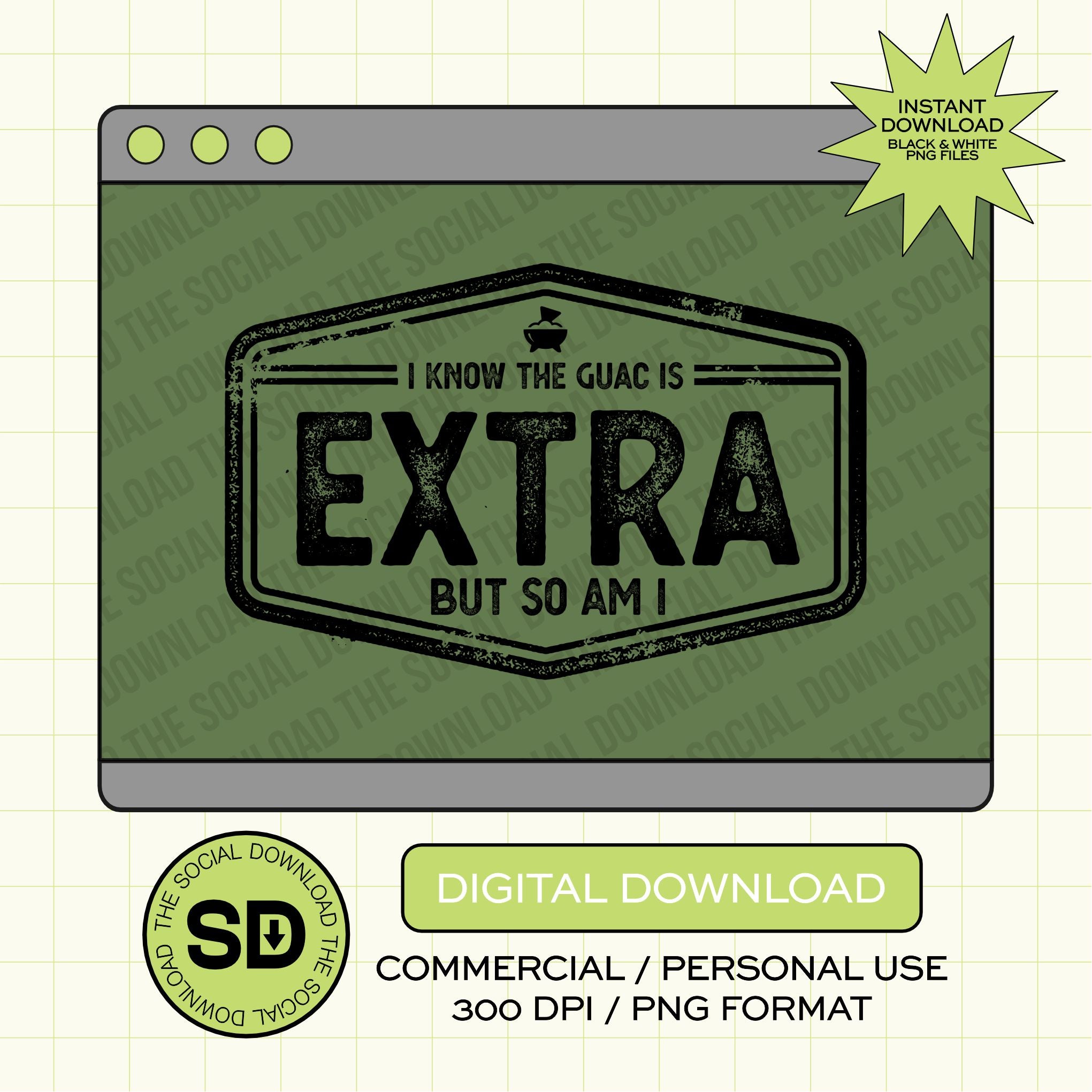 The Guac is Extra Fiesta PNG- INSTANT DOWNLOAD (FIESTA1021)