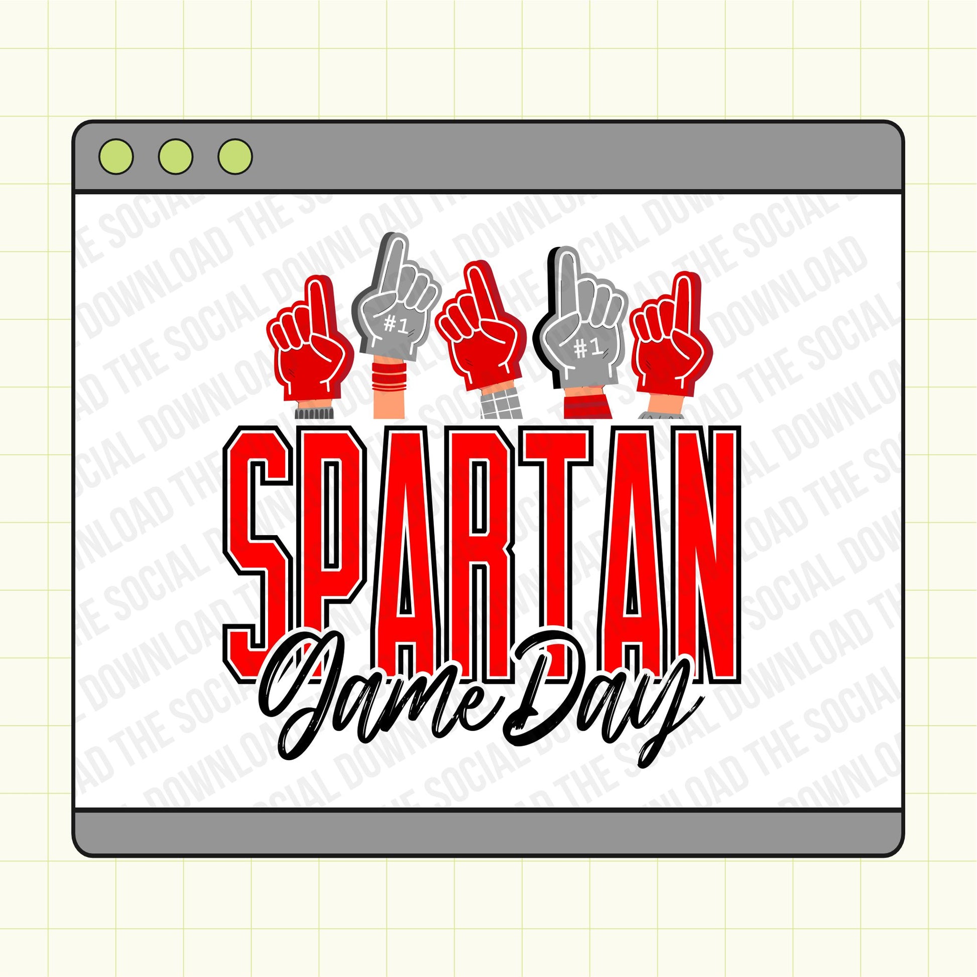 Foam Fingers Game Day Mascot  school spirit tee shirt png file downlaod