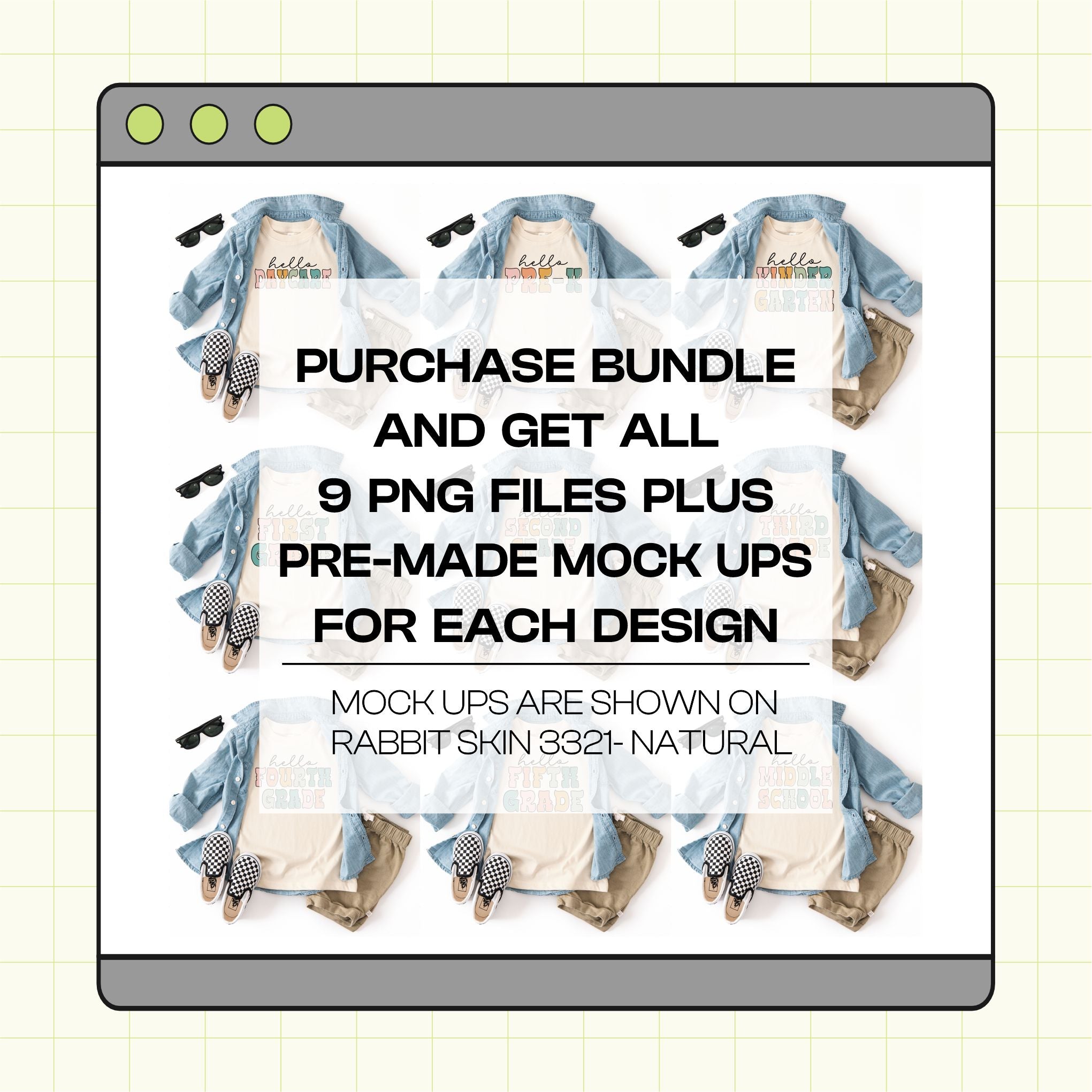 Groovy Flair Grade School PNG BUNDLE- INSTANT DOWNLOAD (GSNC-GF1001)