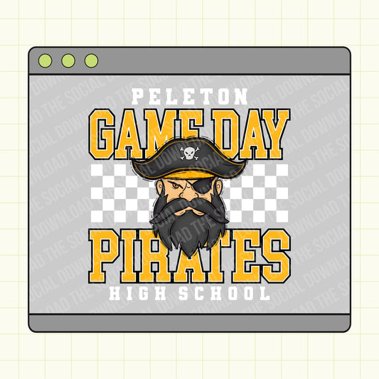 Game Day Checkered Mascot Custom School Spirit PNG File