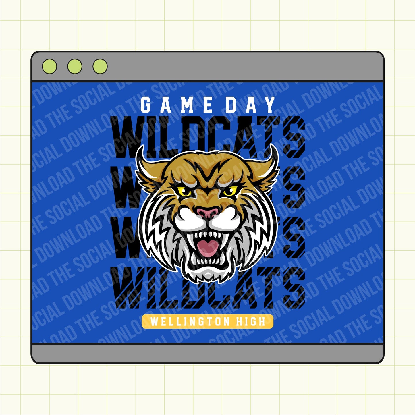 Game Day Cross Over Mascot Custom School Spirit PNG File 