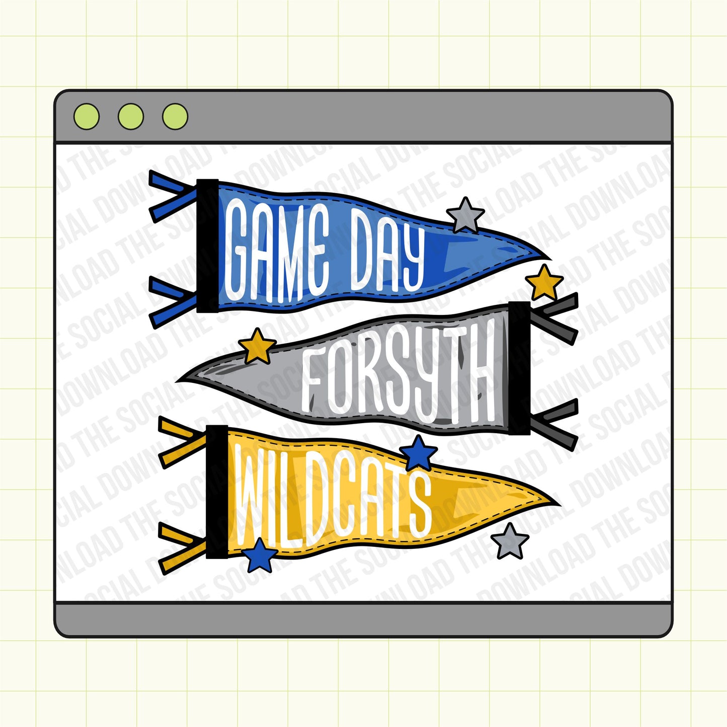 Game Day Flags Custom Mascot School Spirit PNG File