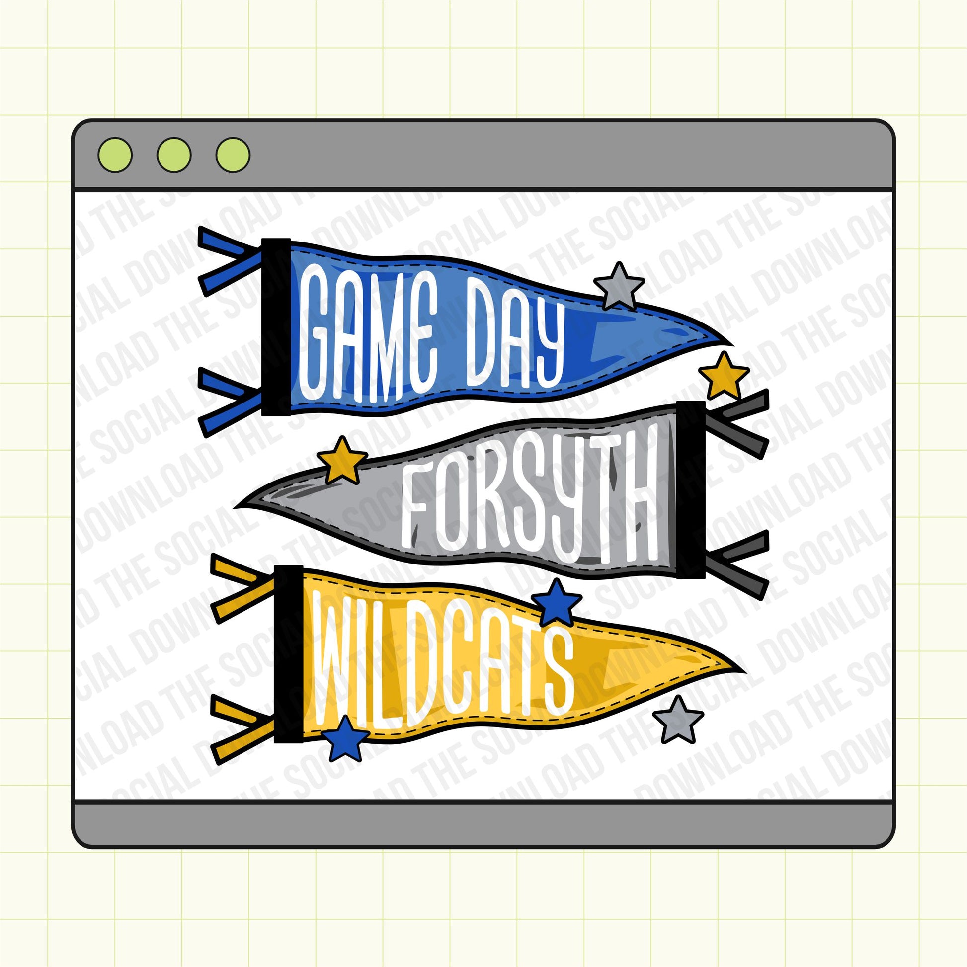 Game Day Flags Custom Mascot School Spirit PNG File