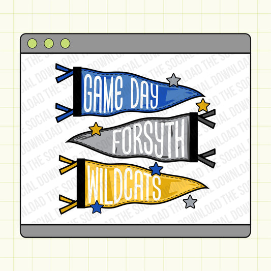 Game Day Flags Custom Mascot School Spirit PNG File