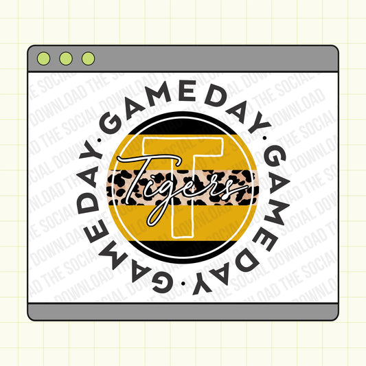 Game day leopard stripe custom mascot t-shirt png download
