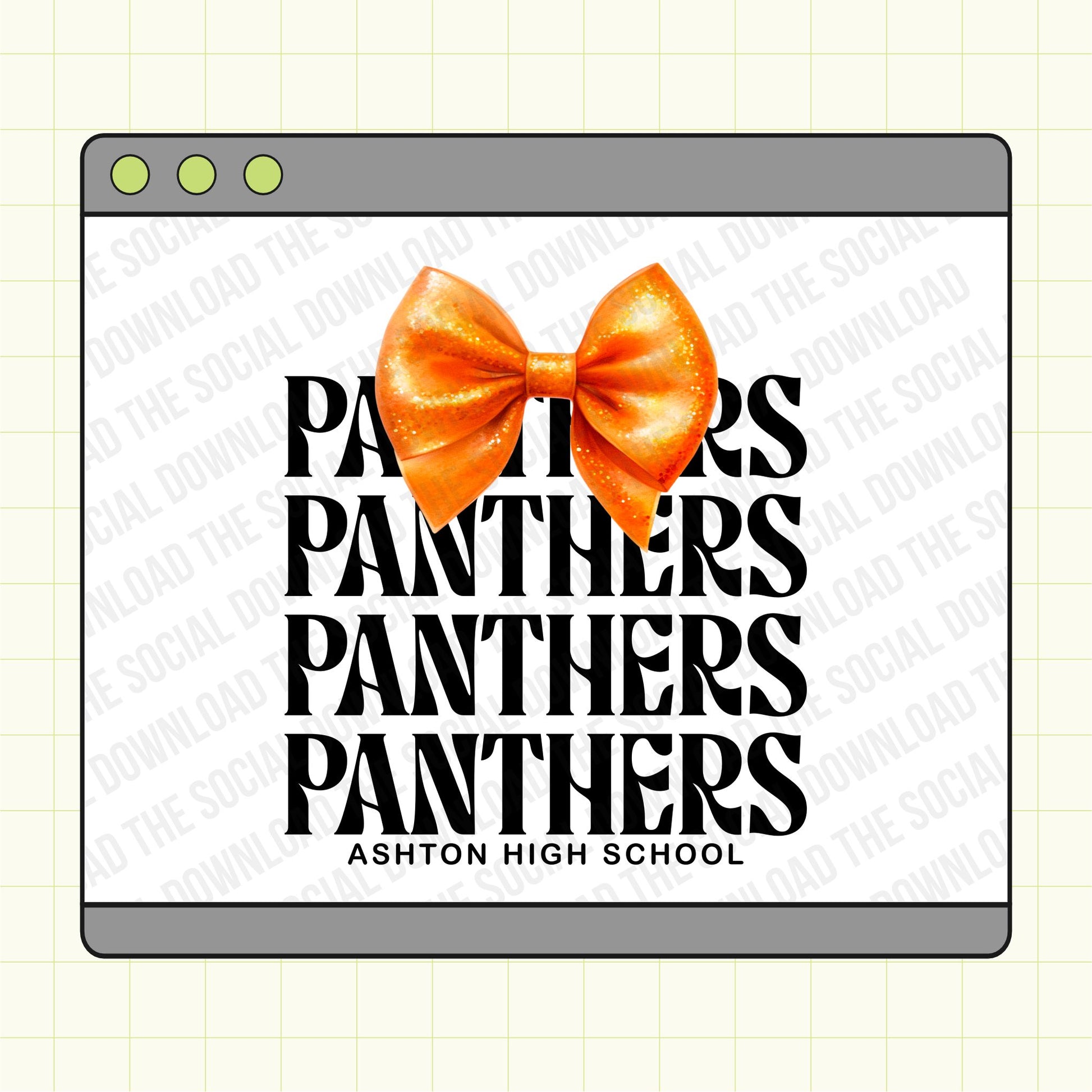 Glitter Bow Mascot Repeat school tee shirt download