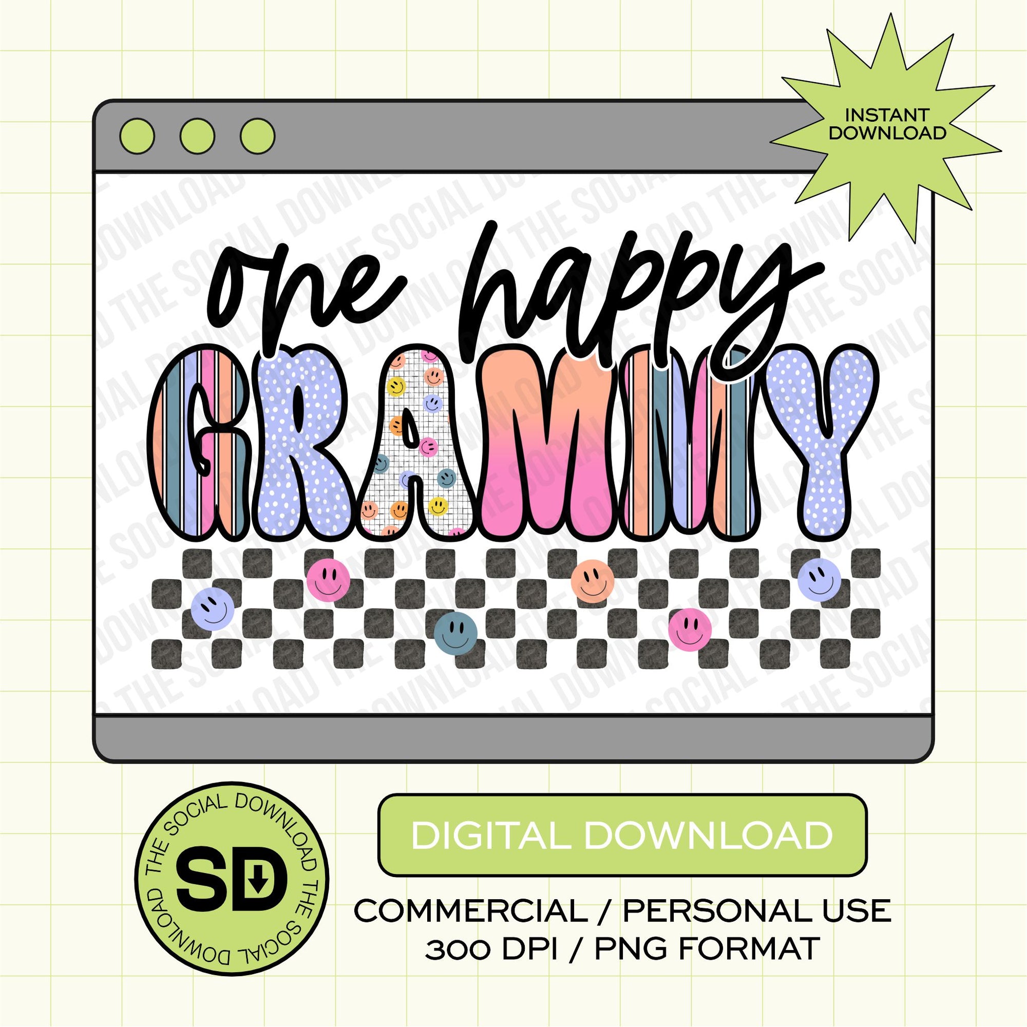 One Happy Grammy PNG- INSTANT DOWNLOAD (MAMA1020-GRAMMY)