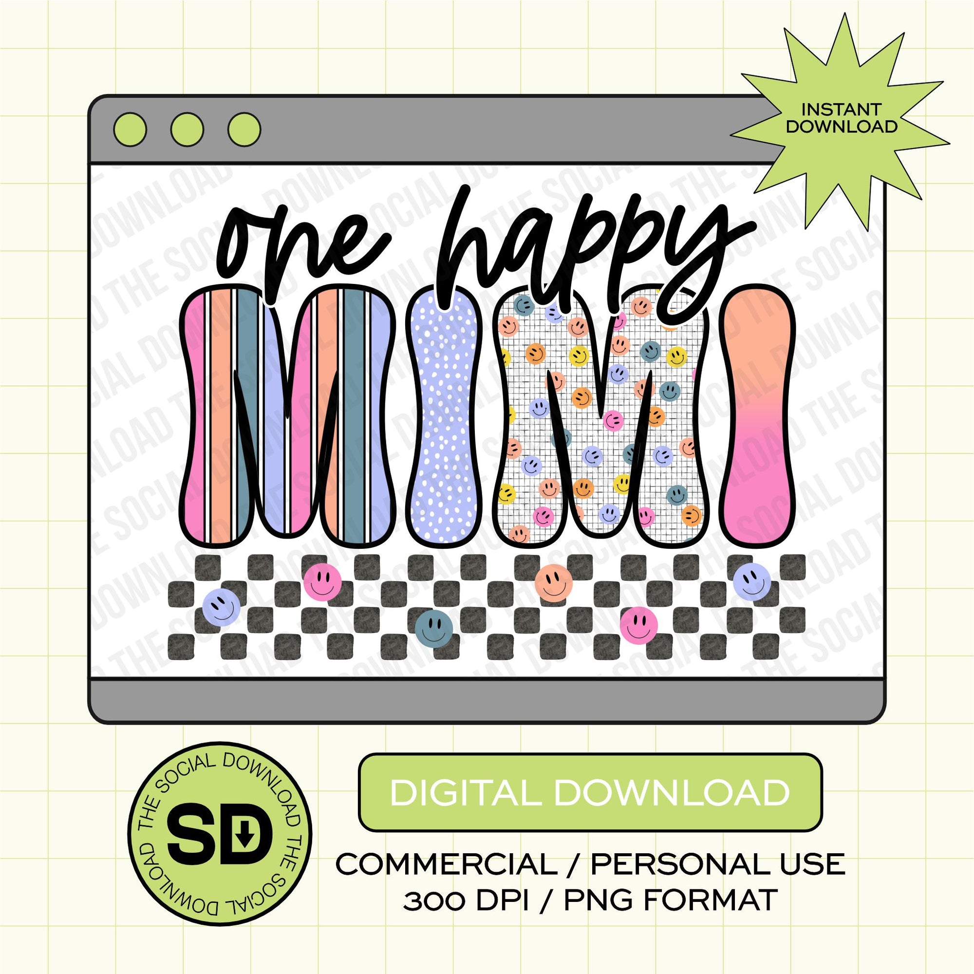 One Happy Mimi PNG- INSTANT DOWNLOAD (MAMA1020-MIMI)