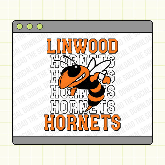 Mascot Block Repeat Custom School Spirit PNG File