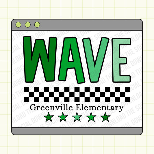 Ombre Checkered Mascot Custom School Spirit PNG File (SW1078)