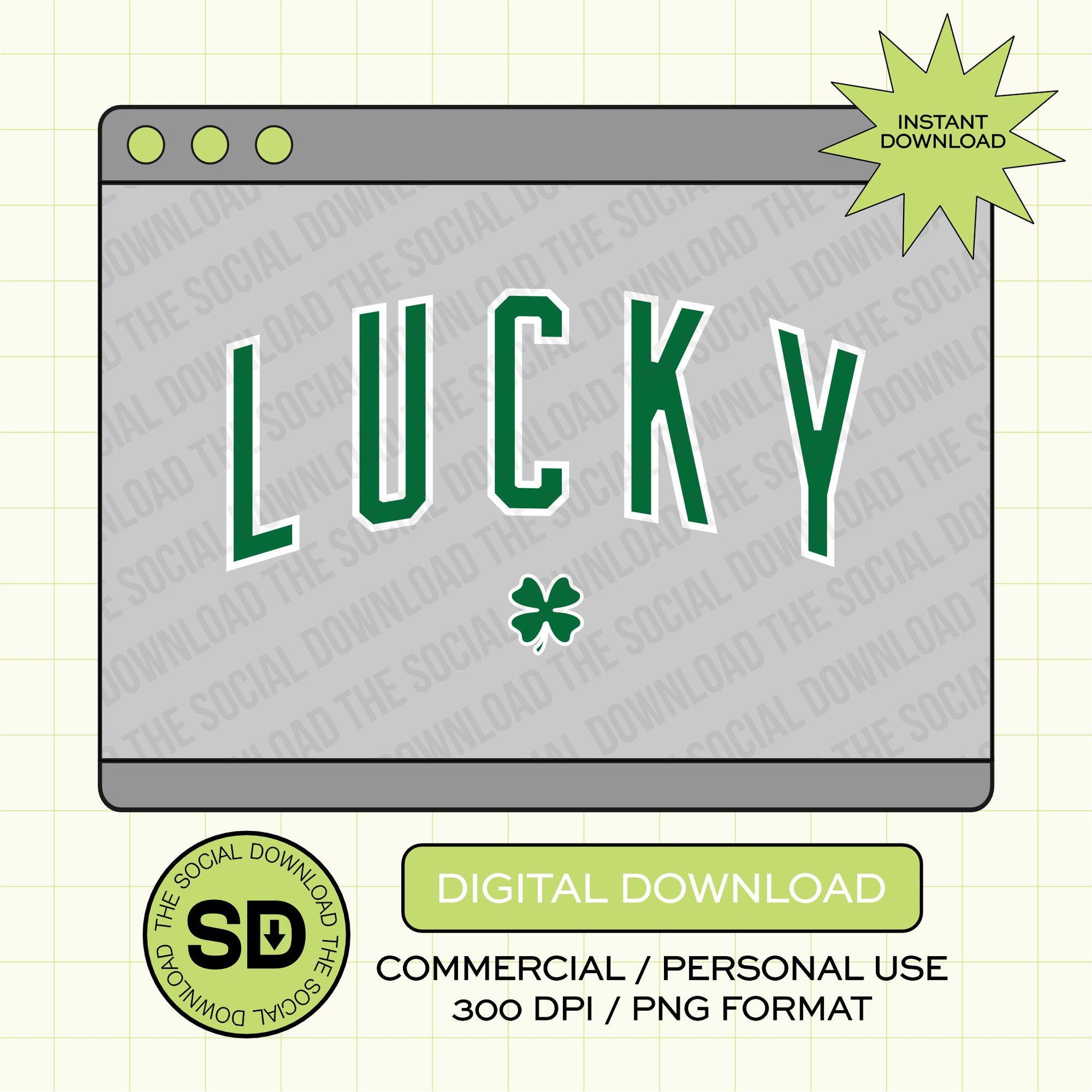 Lucky Varsity PNG- INSTANT DOWNLOAD (STPATTYID1011)