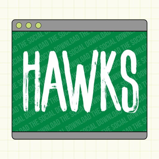 Brushed Skinny Font Mascot Custom School Spirit PNG File (SW1069)