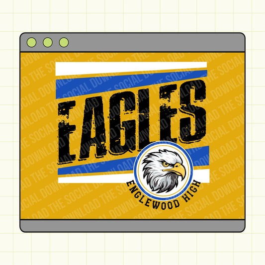 Slanted Mascot Custom School Spirit PNG File (SW1111)
