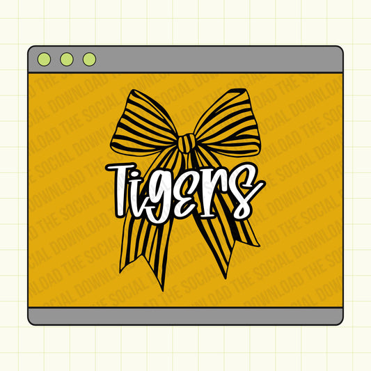 Stripe Bow custom school spirit mascot digital download