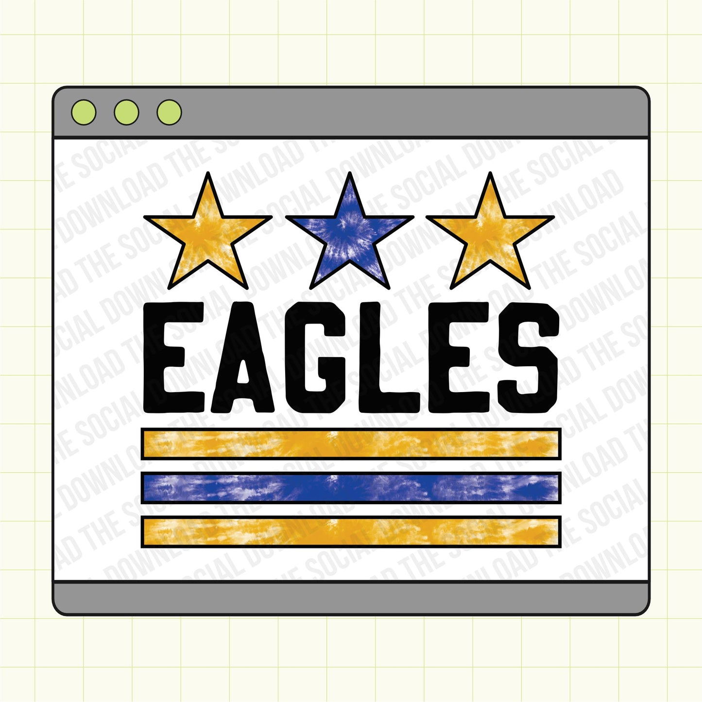 Tie Dye Stars and stripes with mascot tee shirt design png download