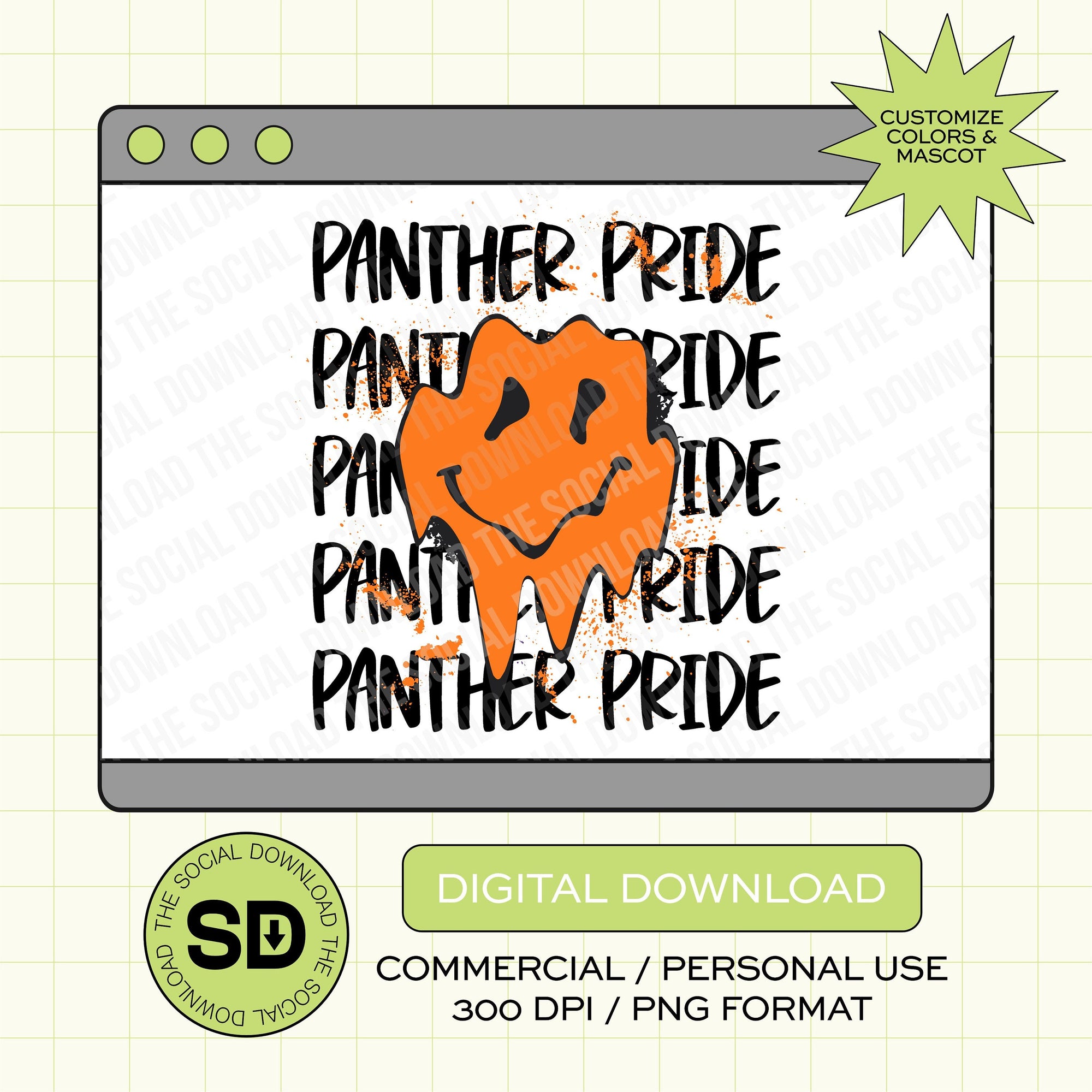 Grafitti Team Mascot Custom School Spirit PNG File (SW1023)