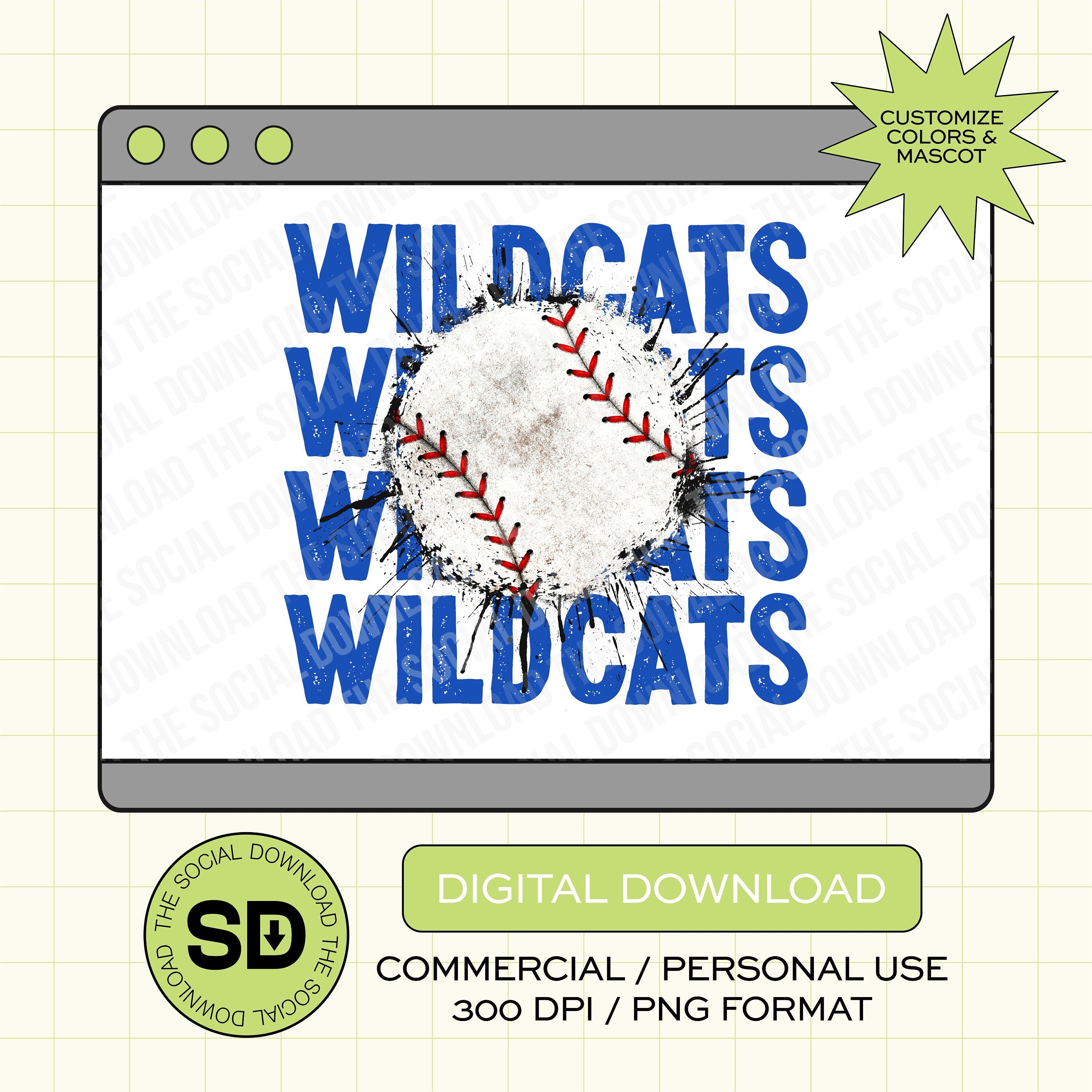 Splatter Baseball Team Custom PNG File (BB1005)