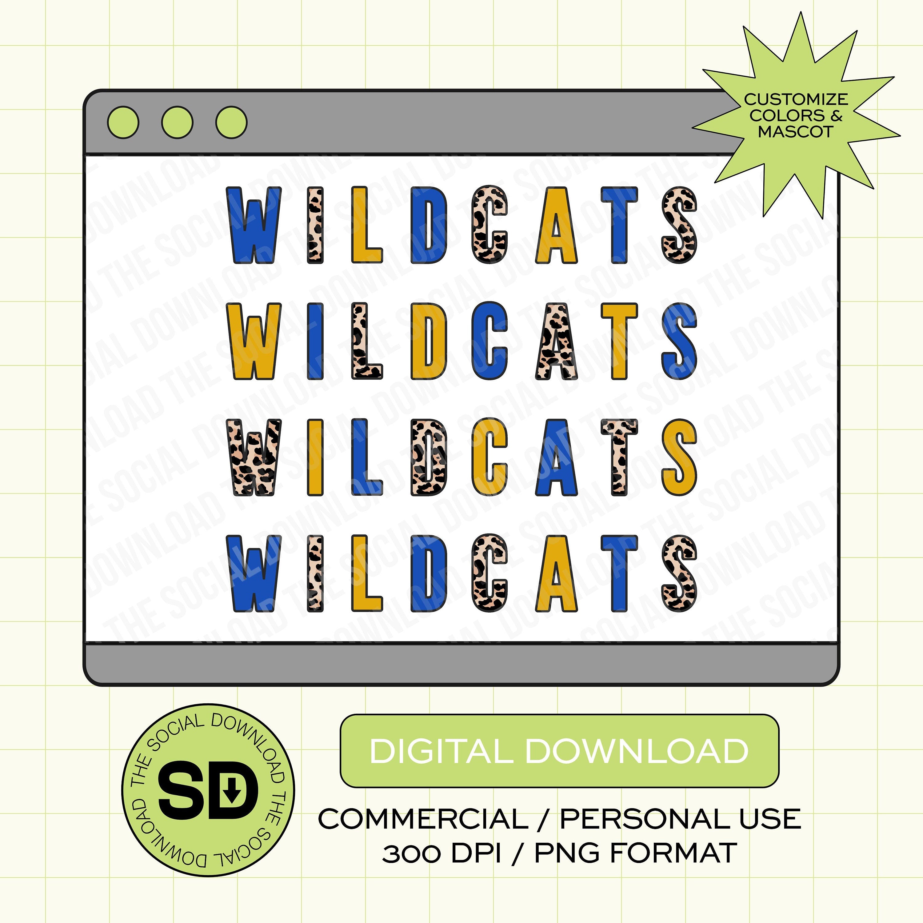 Leopard Color Block Custom School Spirit PNG File (SW1028)