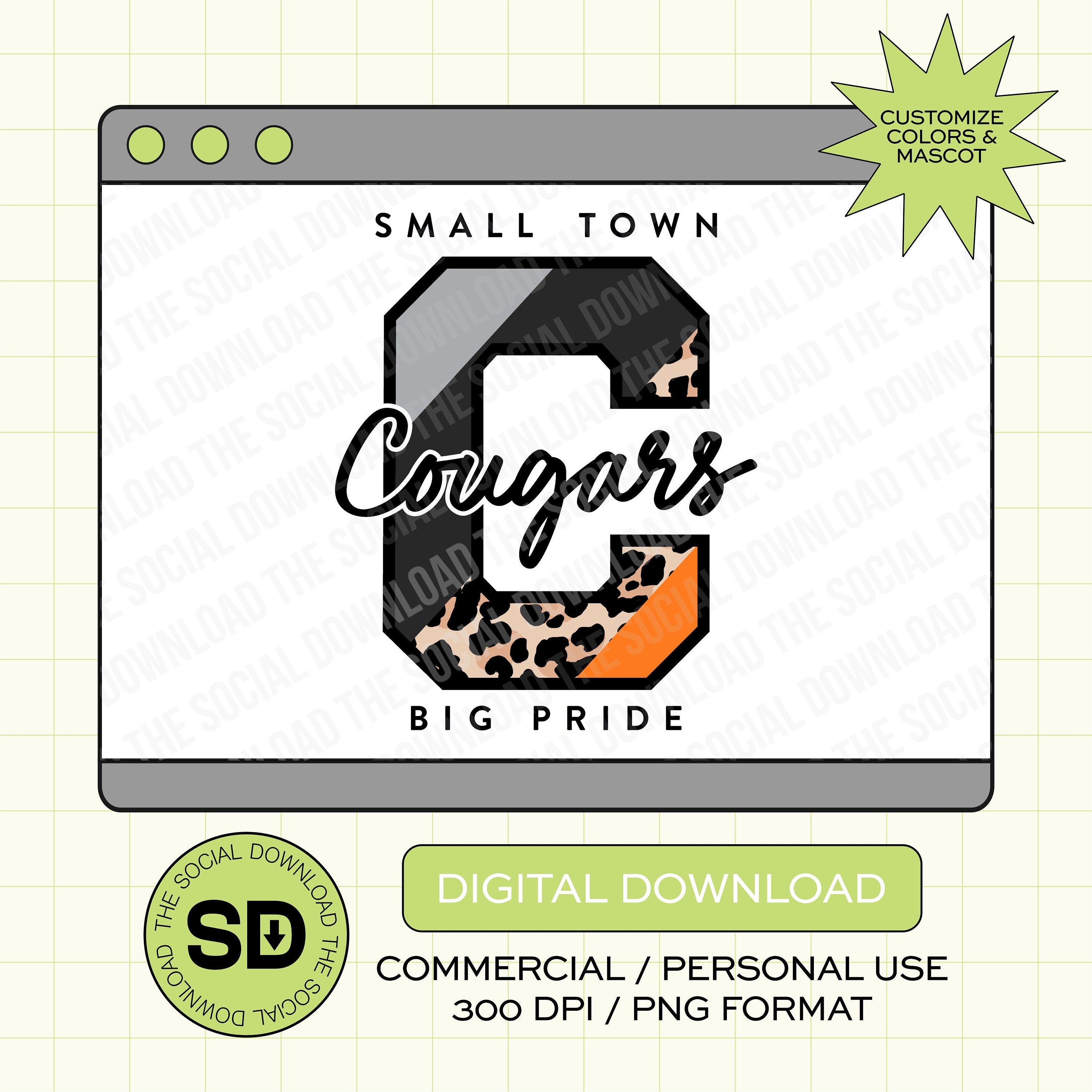 Small Town Big Pride Custom School Spirit PNG File (SW1029)