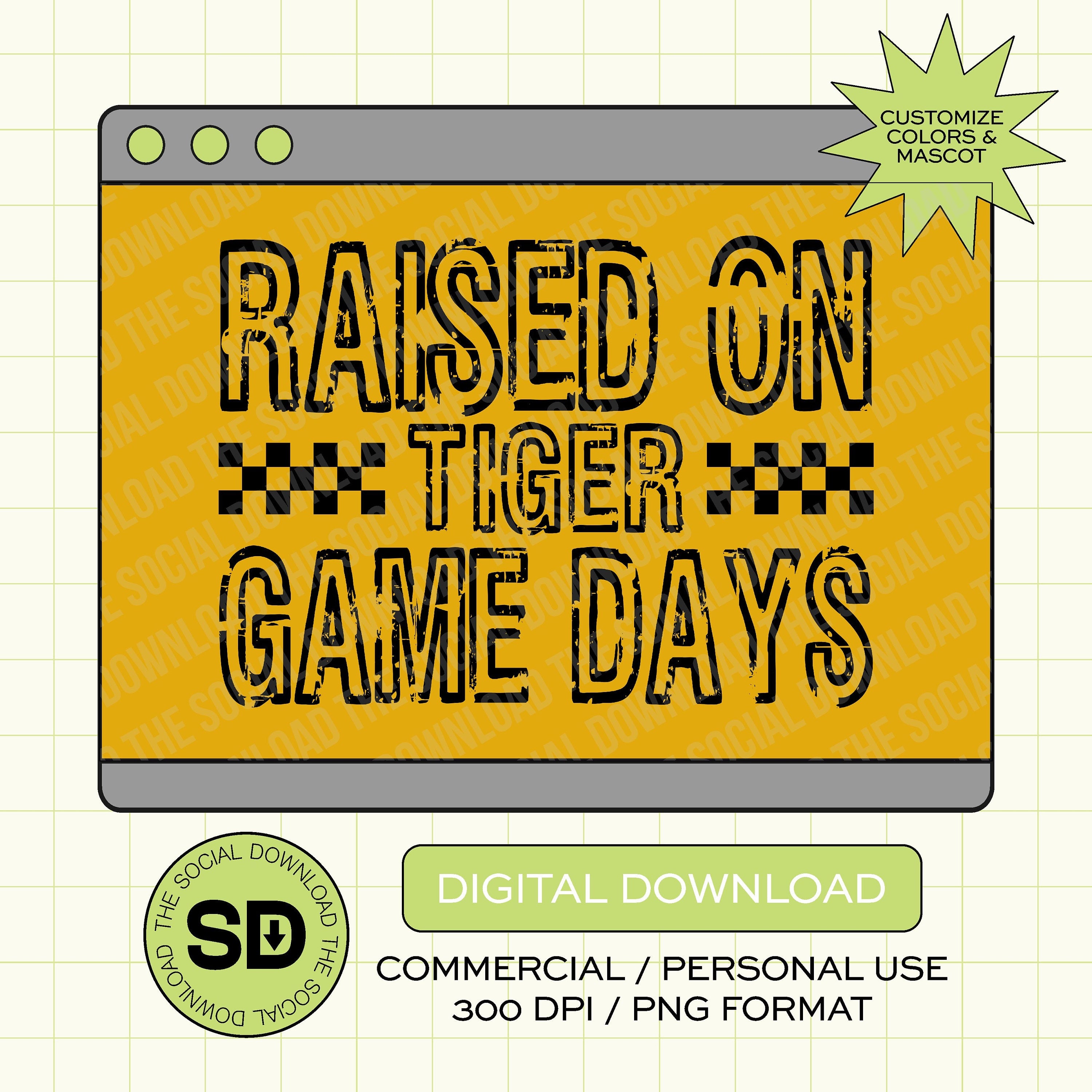 Raised on Game Day Custom School Spirit PNG File (SW1038)