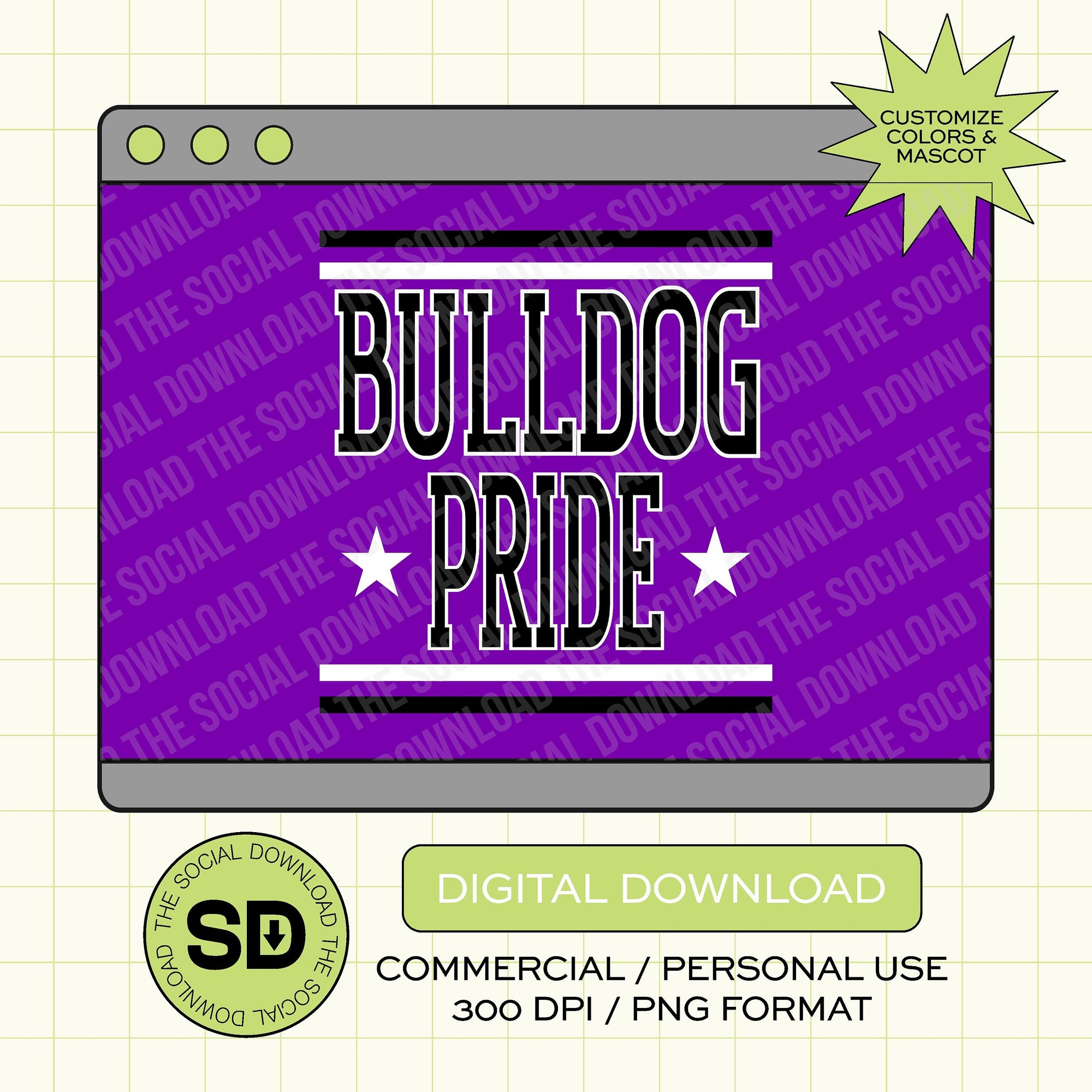 Team Stars and Stripes Custom School Spirit PNG File (SW1042)