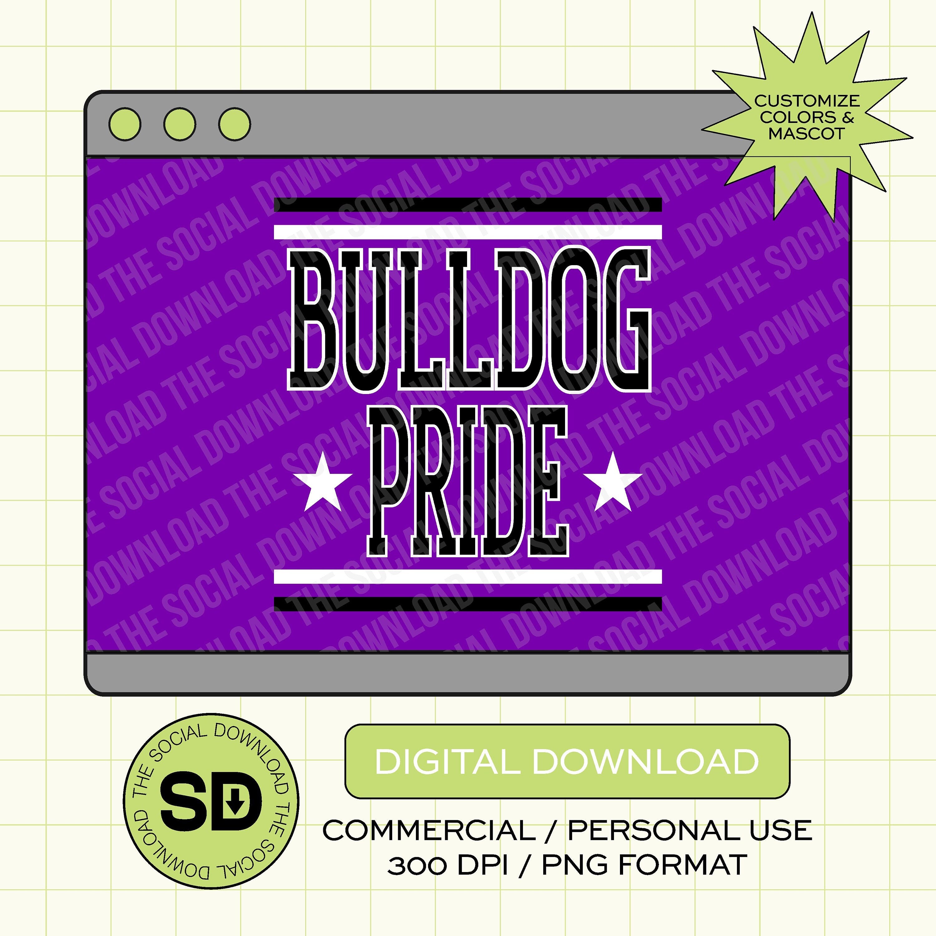 Team Stars and Stripes Custom School Spirit PNG File (SW1042)