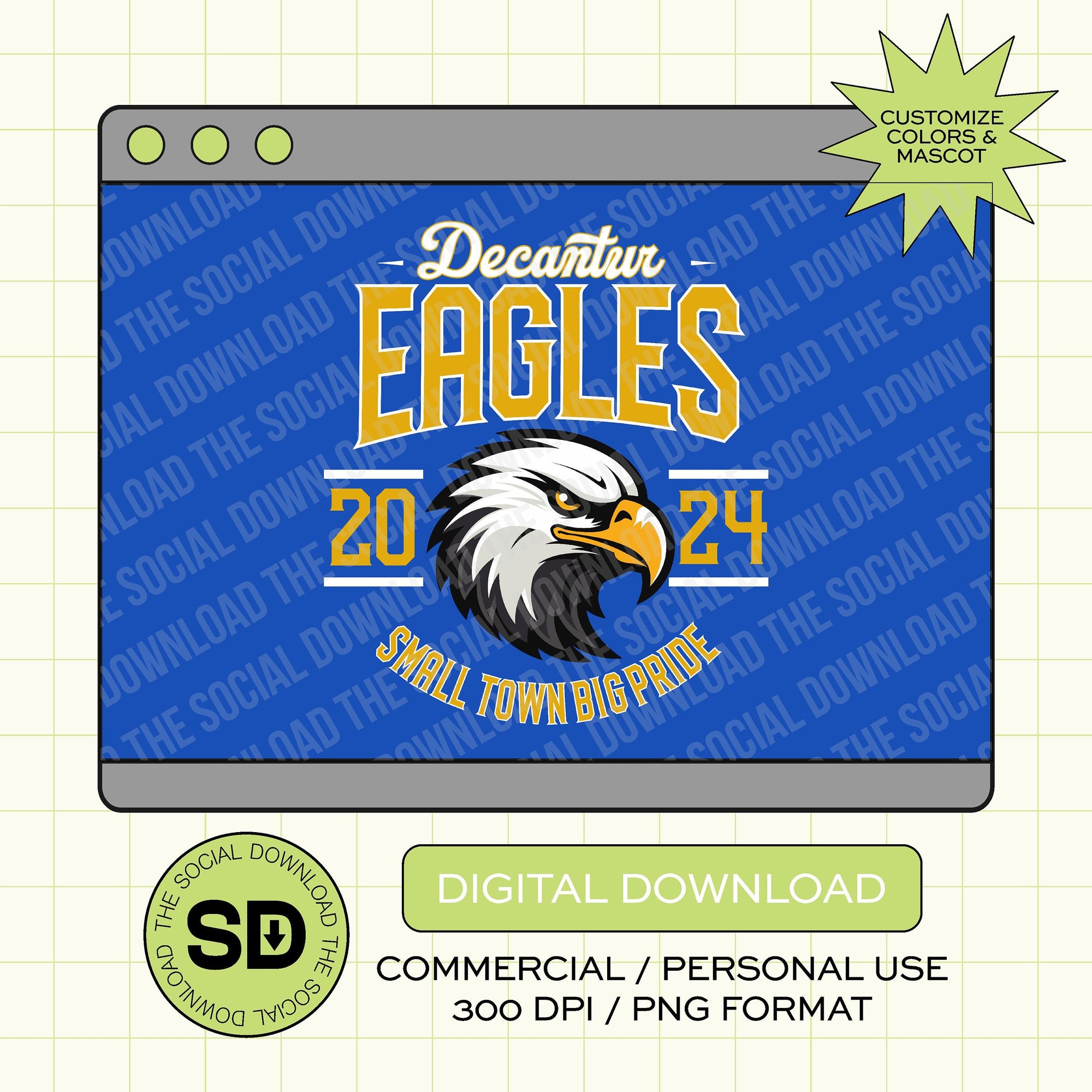 Small Town Big Pride Custom School Spirit PNG File (SW1047)