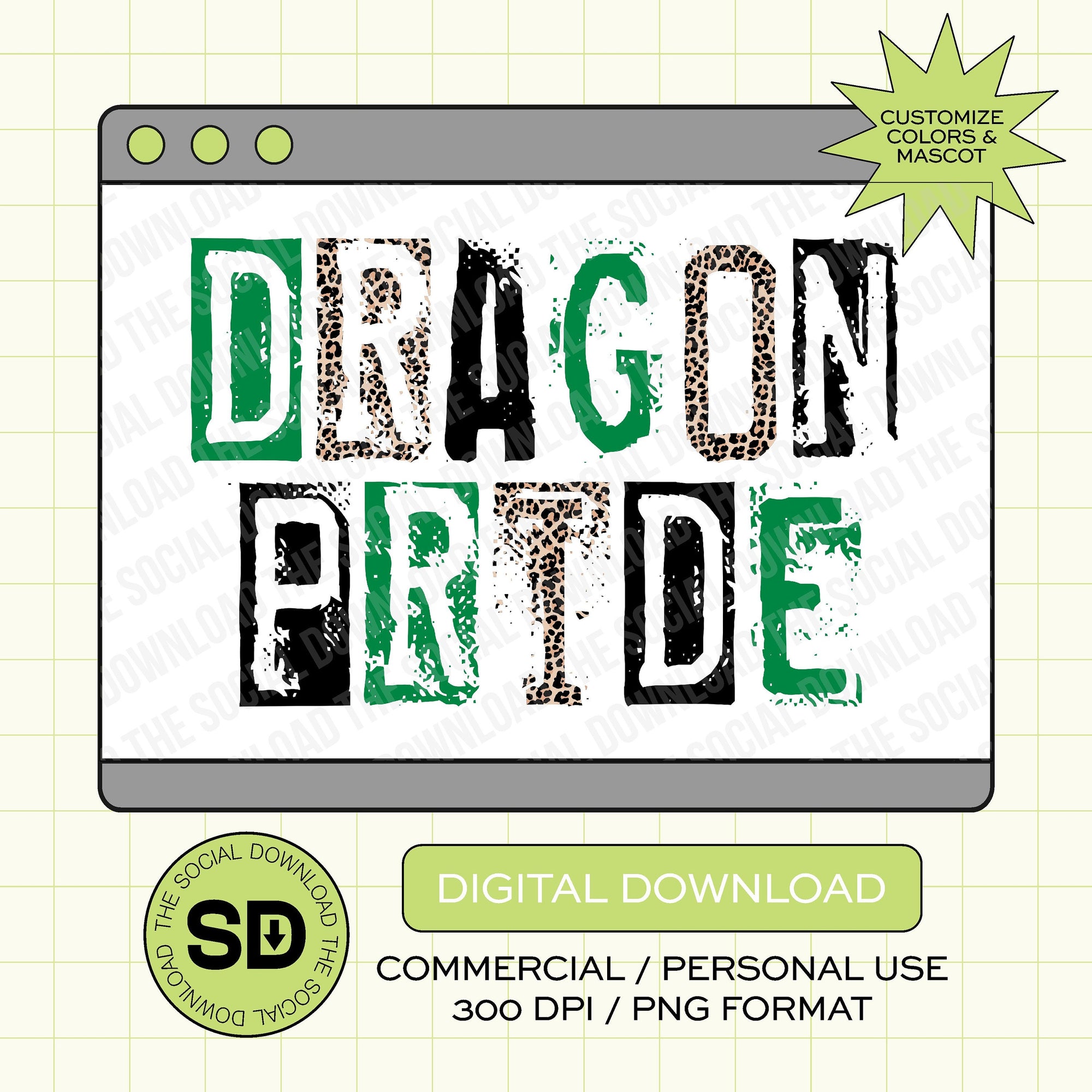 Distressed Team Pride Custom School Spirit PNG File (SW1051)