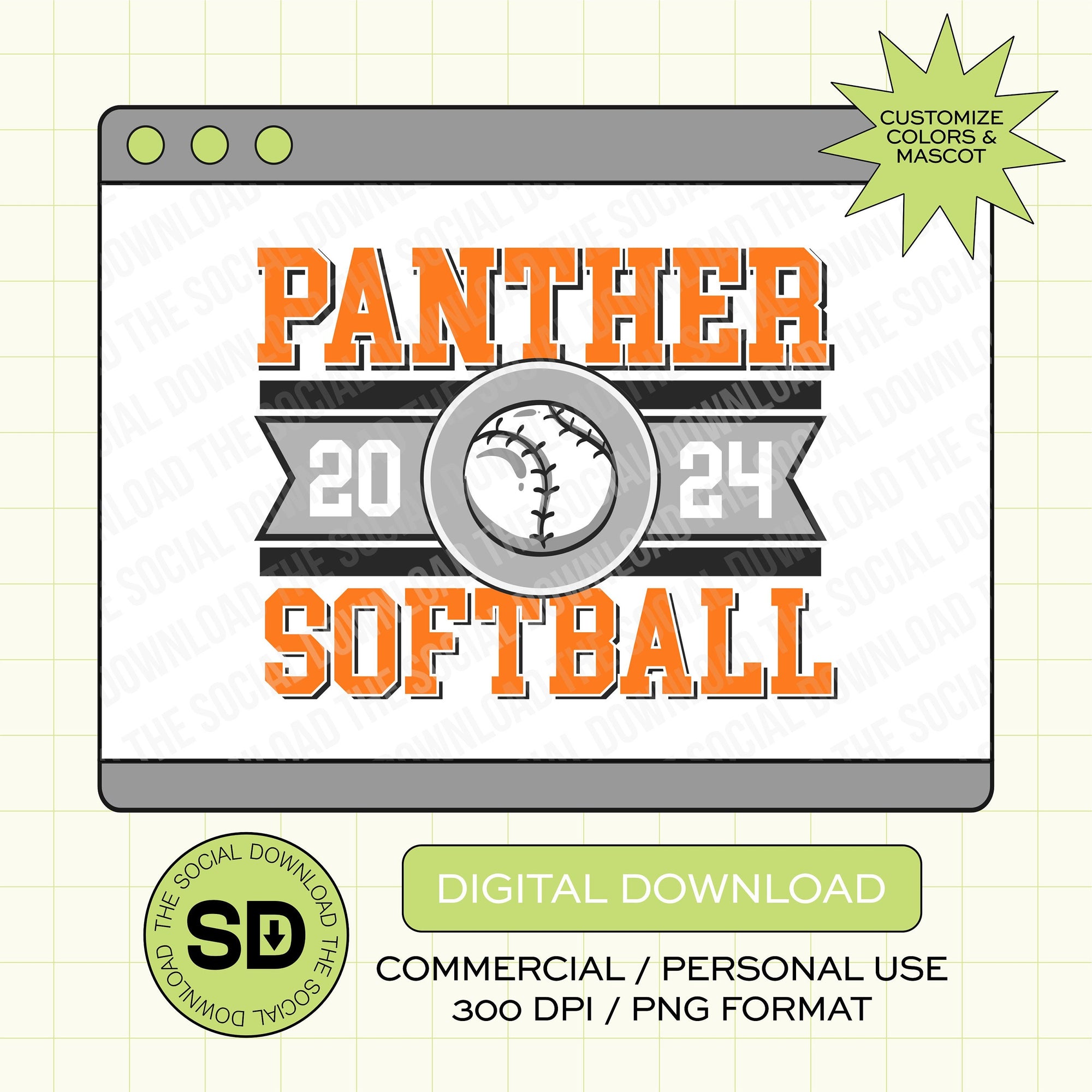 Baseball Team Banner Custom PNG File (BB1010)