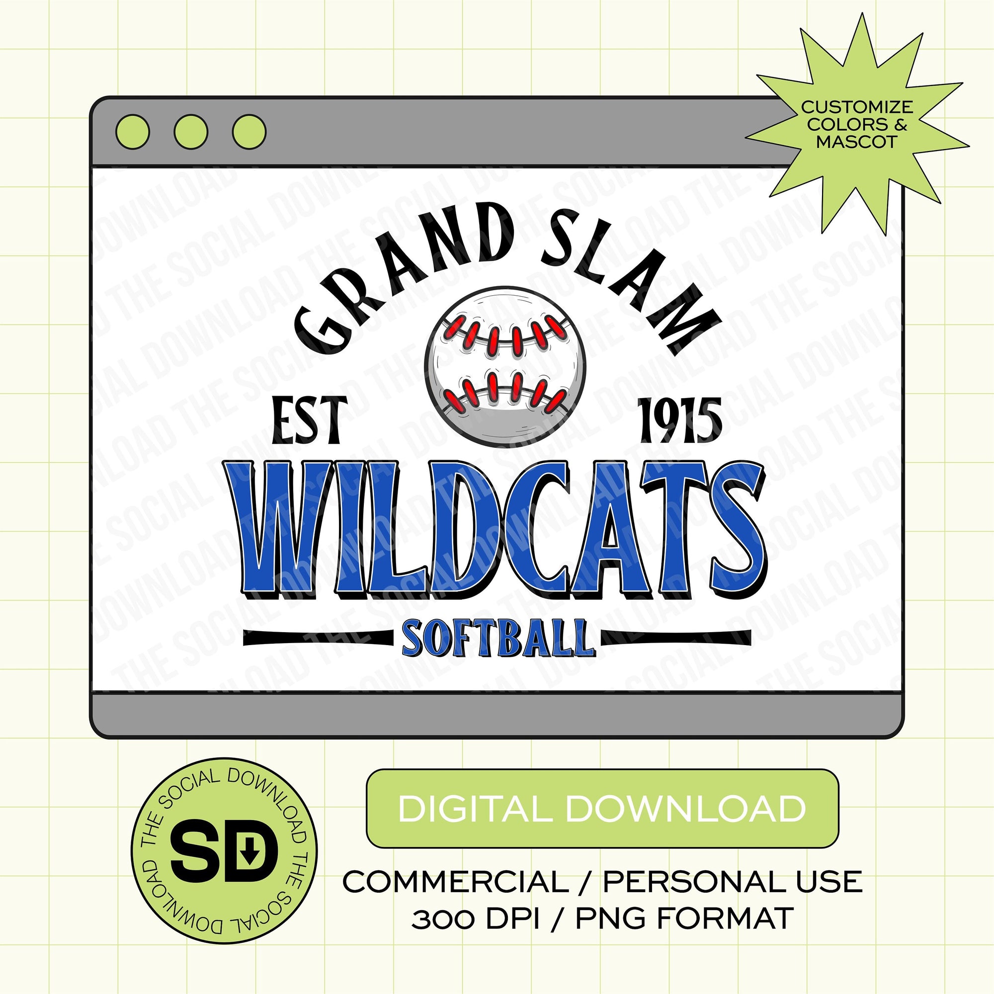 Grand Slam Baseball Custom PNG File (BB1011)