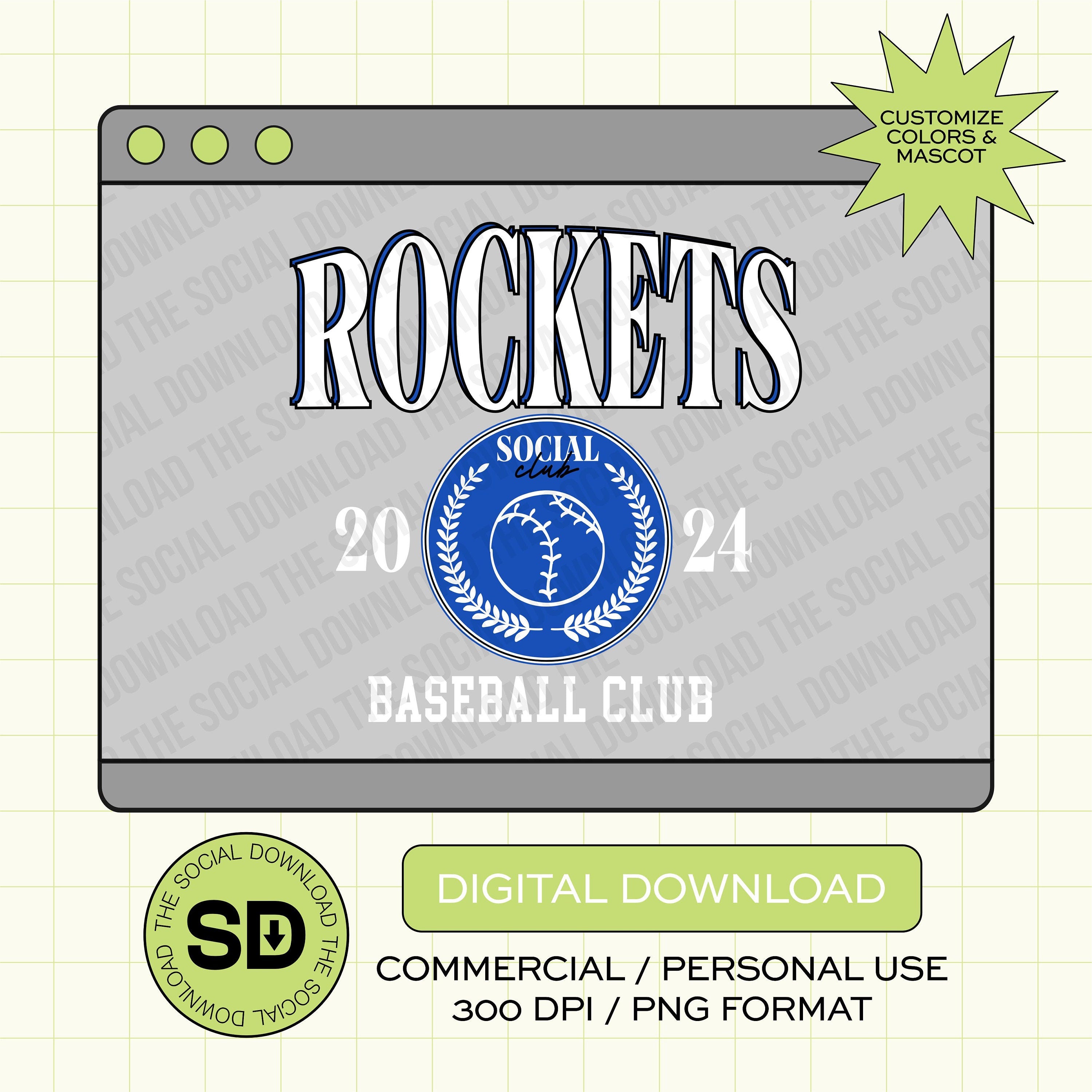 Baseball Social Club Custom PNG File (BB1012)