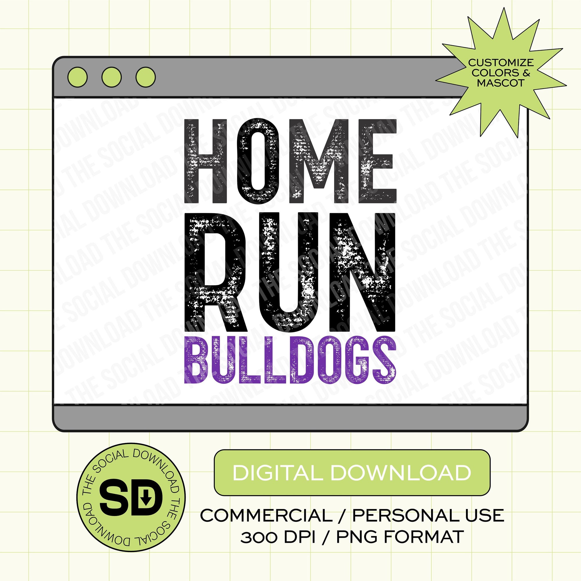Home Run Baseball Custom PNG File (BB1015)