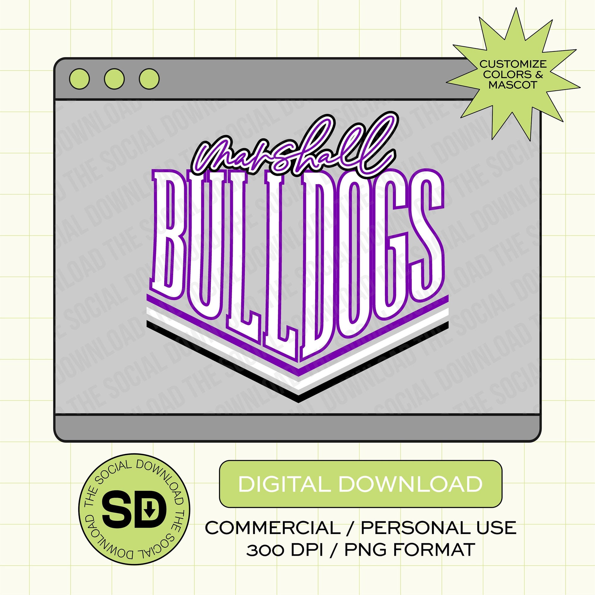 Diamond Mascot Custom School Spirit PNG File (SW1032)