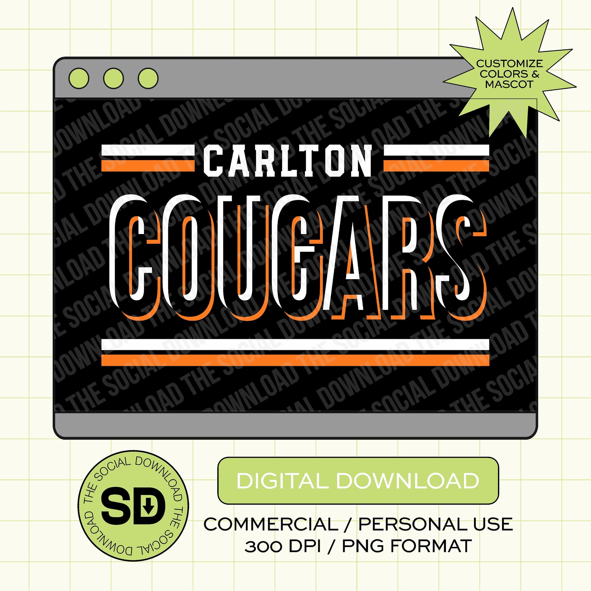 Tripple Threat Team Custom School Spirit PNG File (SW1035)