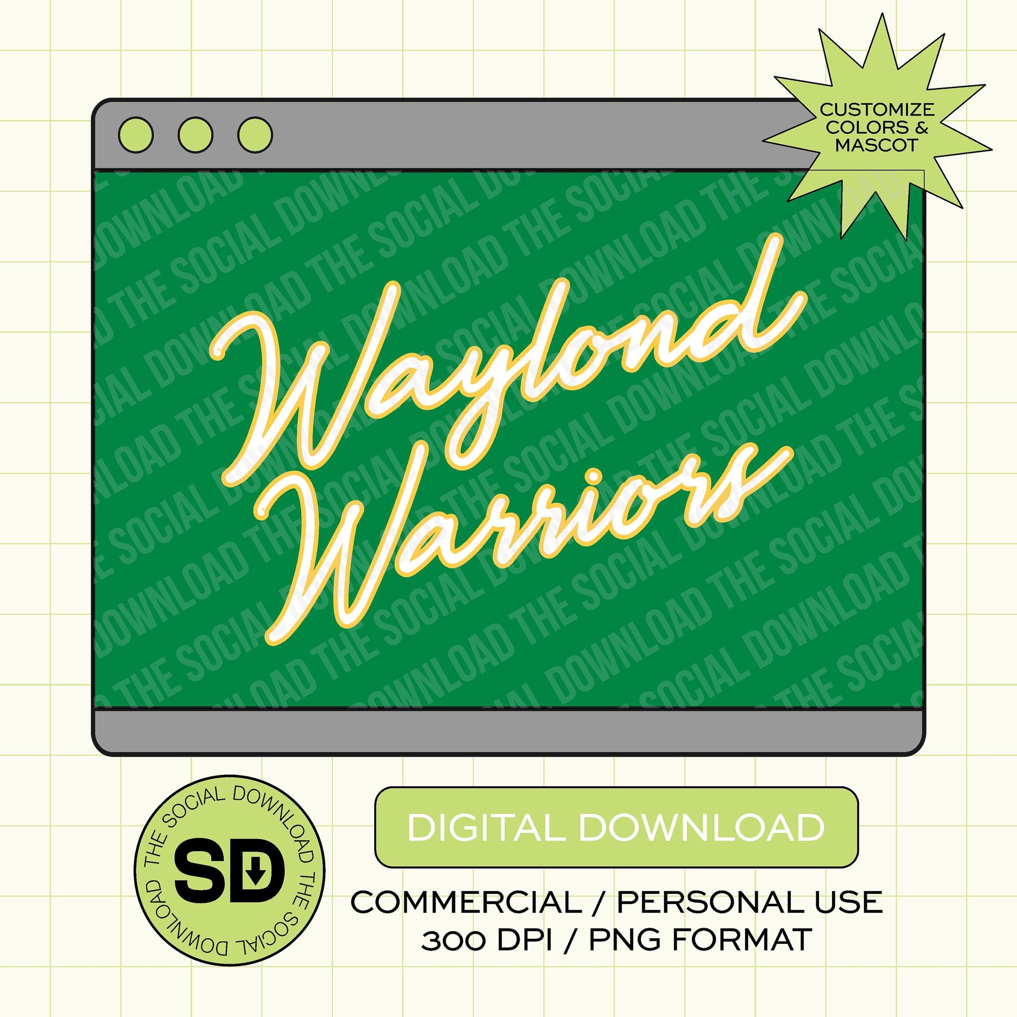 Spirit Script Outline Custom School Spirit PNG File (SW1041)