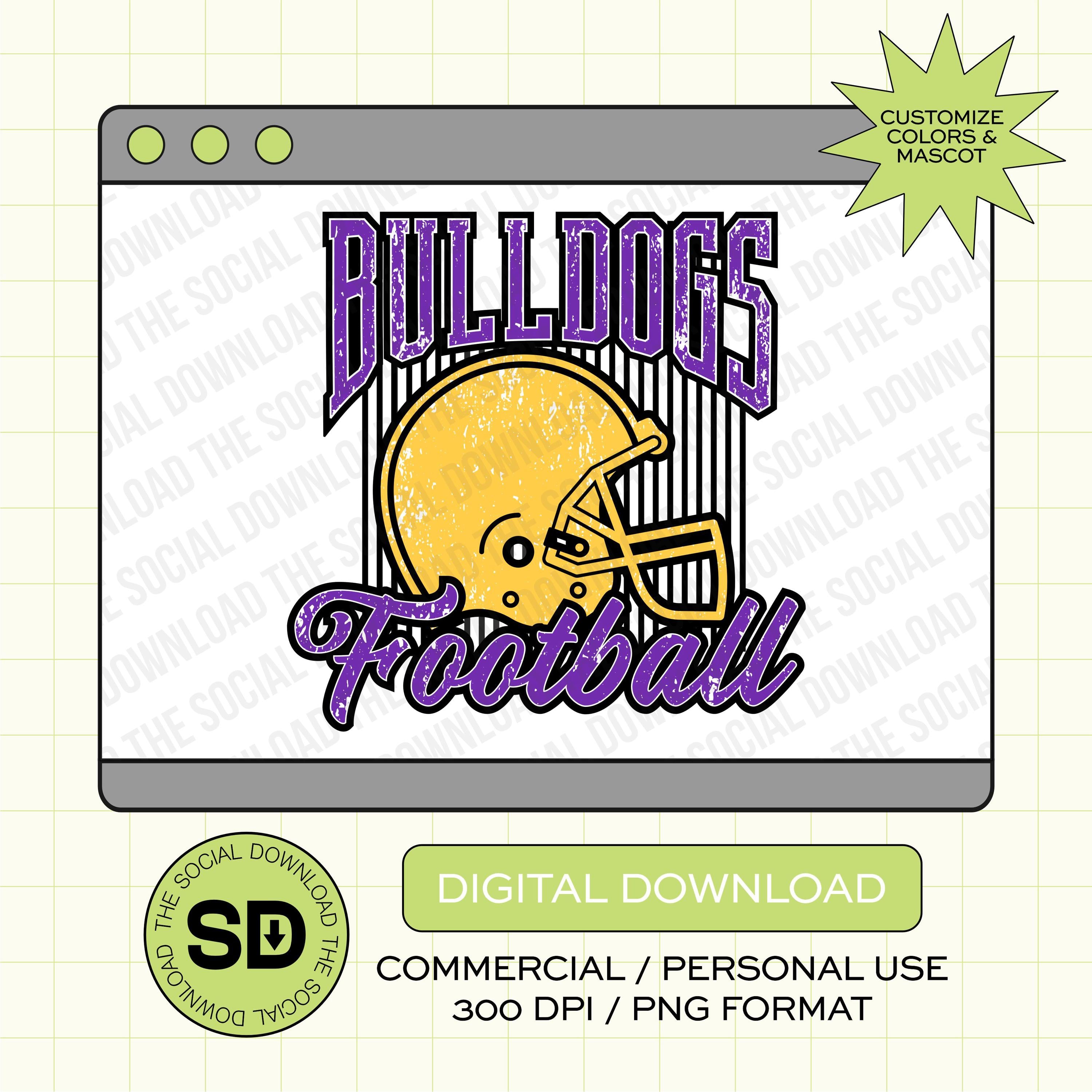 Vintage Stripes Custom School Football PNG File (FB1016)
